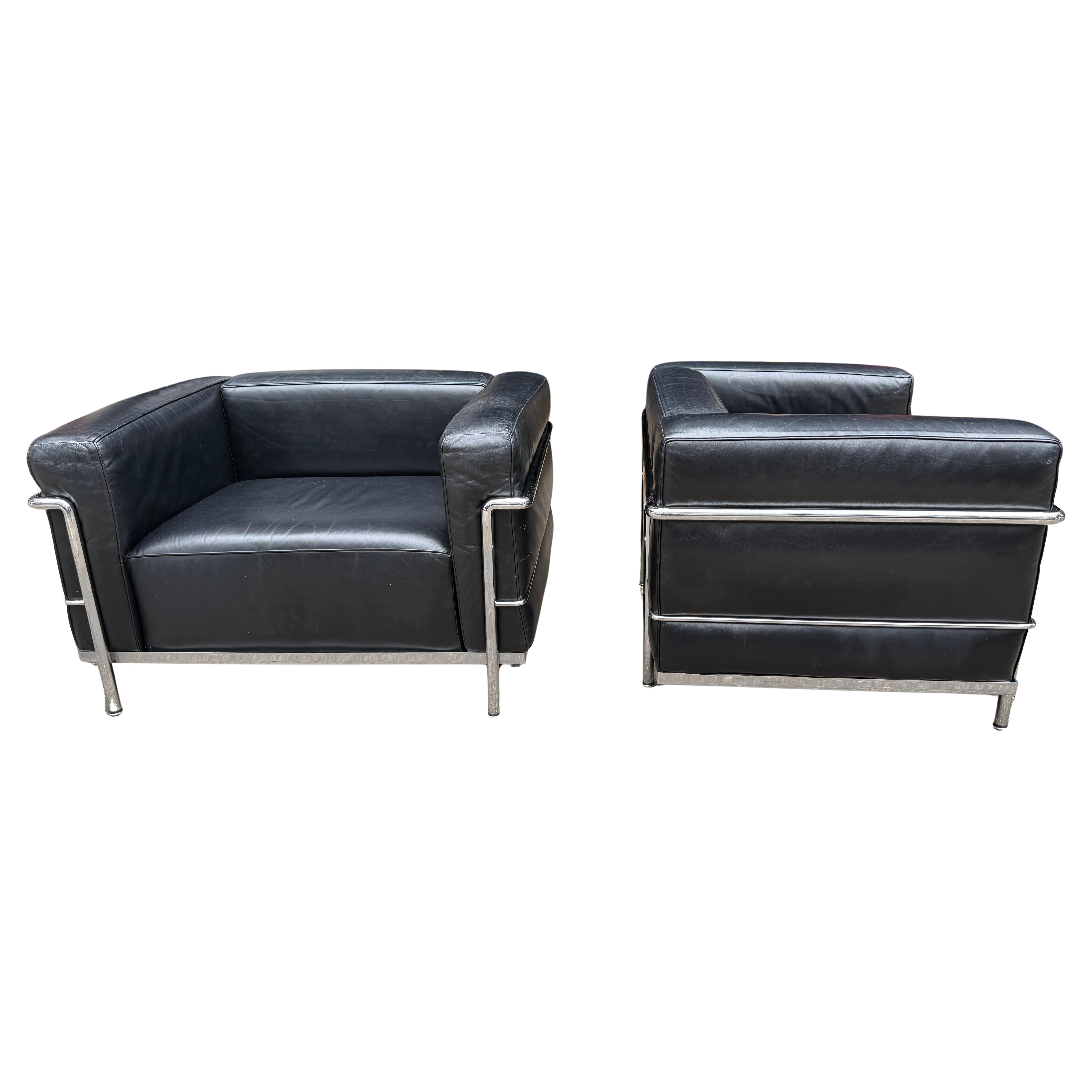 Italian Midcentury LC3 Chairs by Le Corbusier for Cassina For Sale