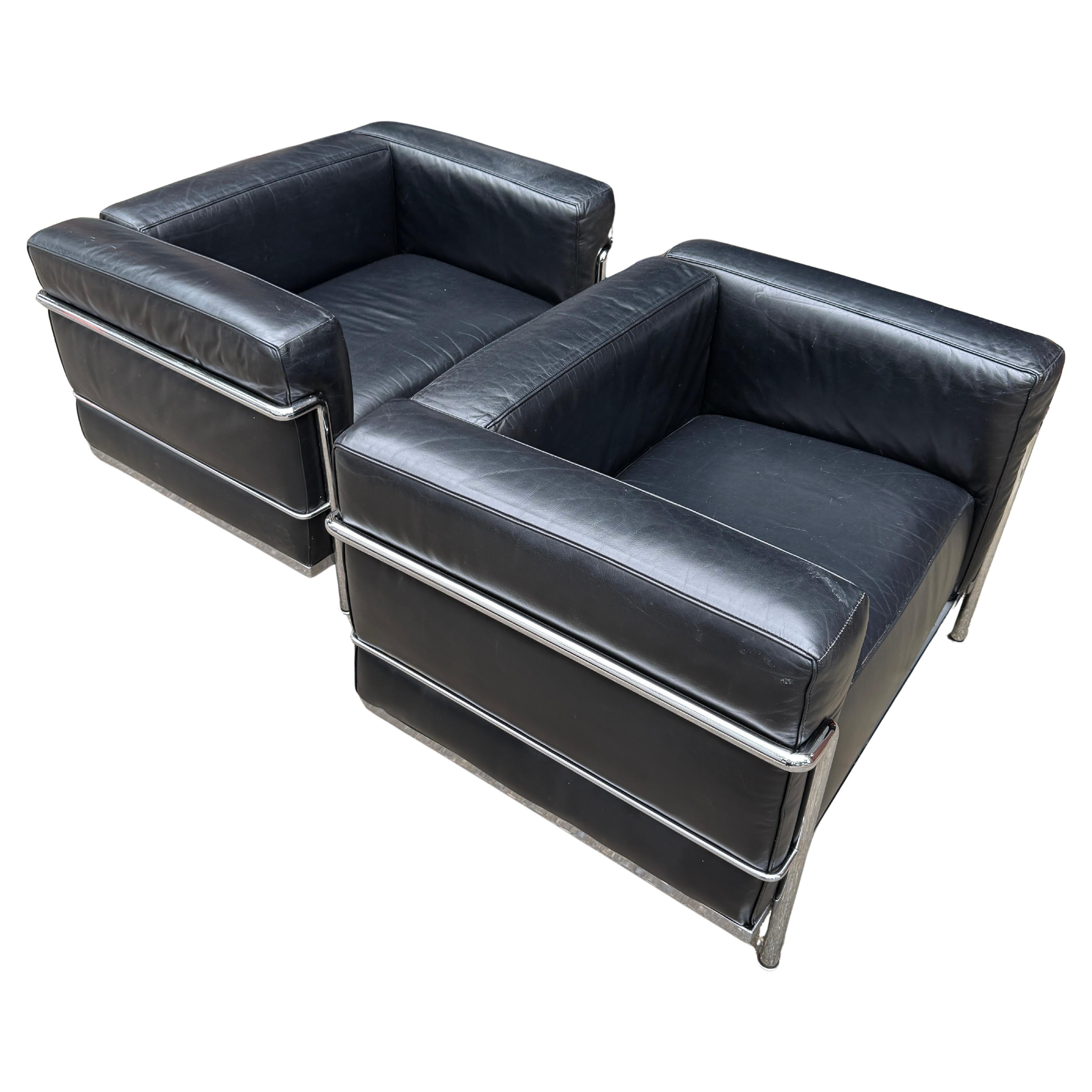 Leather Midcentury LC3 Chairs by Le Corbusier for Cassina For Sale