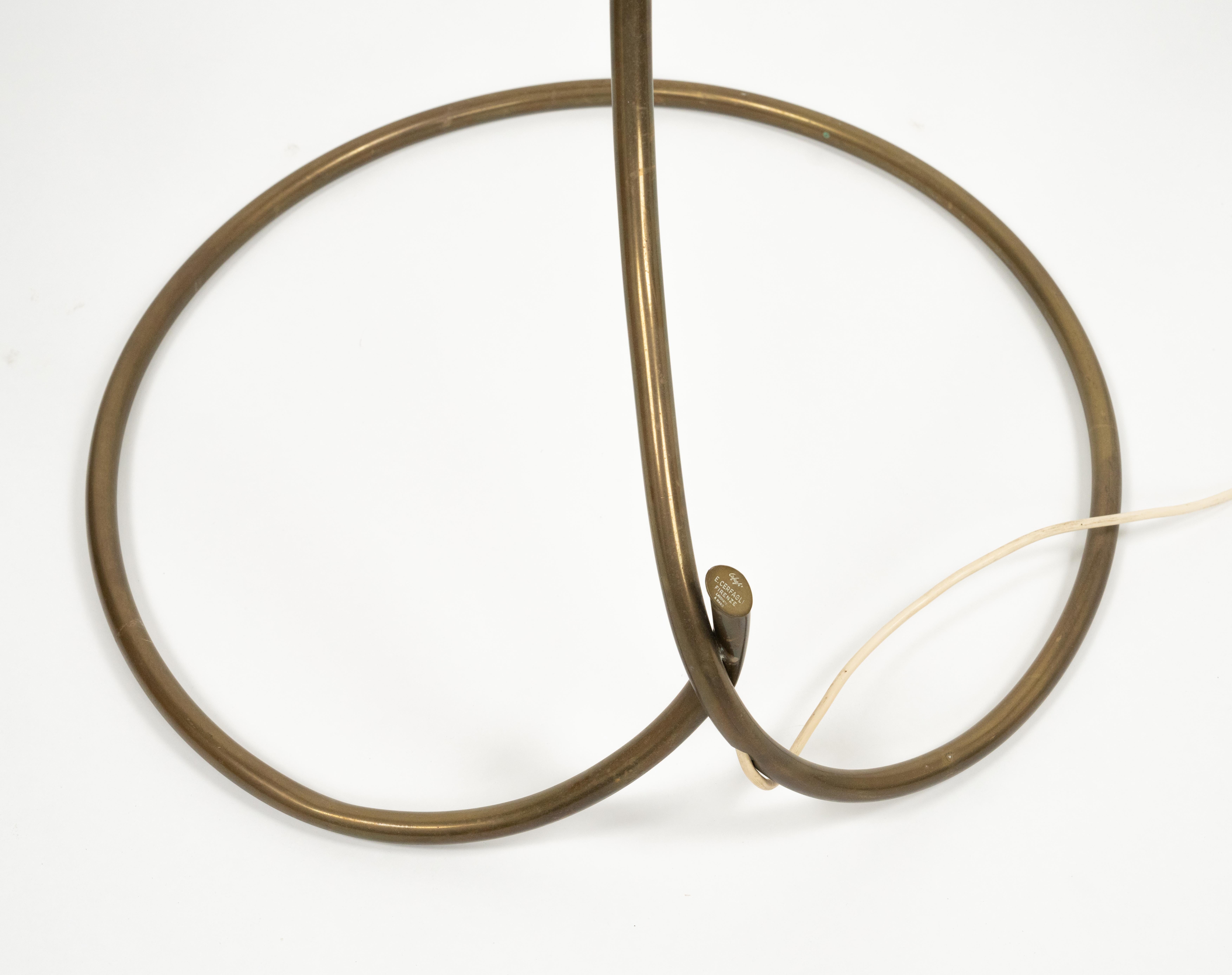 Late 20th Century Midcentury Leaf Floor Lamp in Brass by E. Cerfagli, Italy Firenze 1970 For Sale