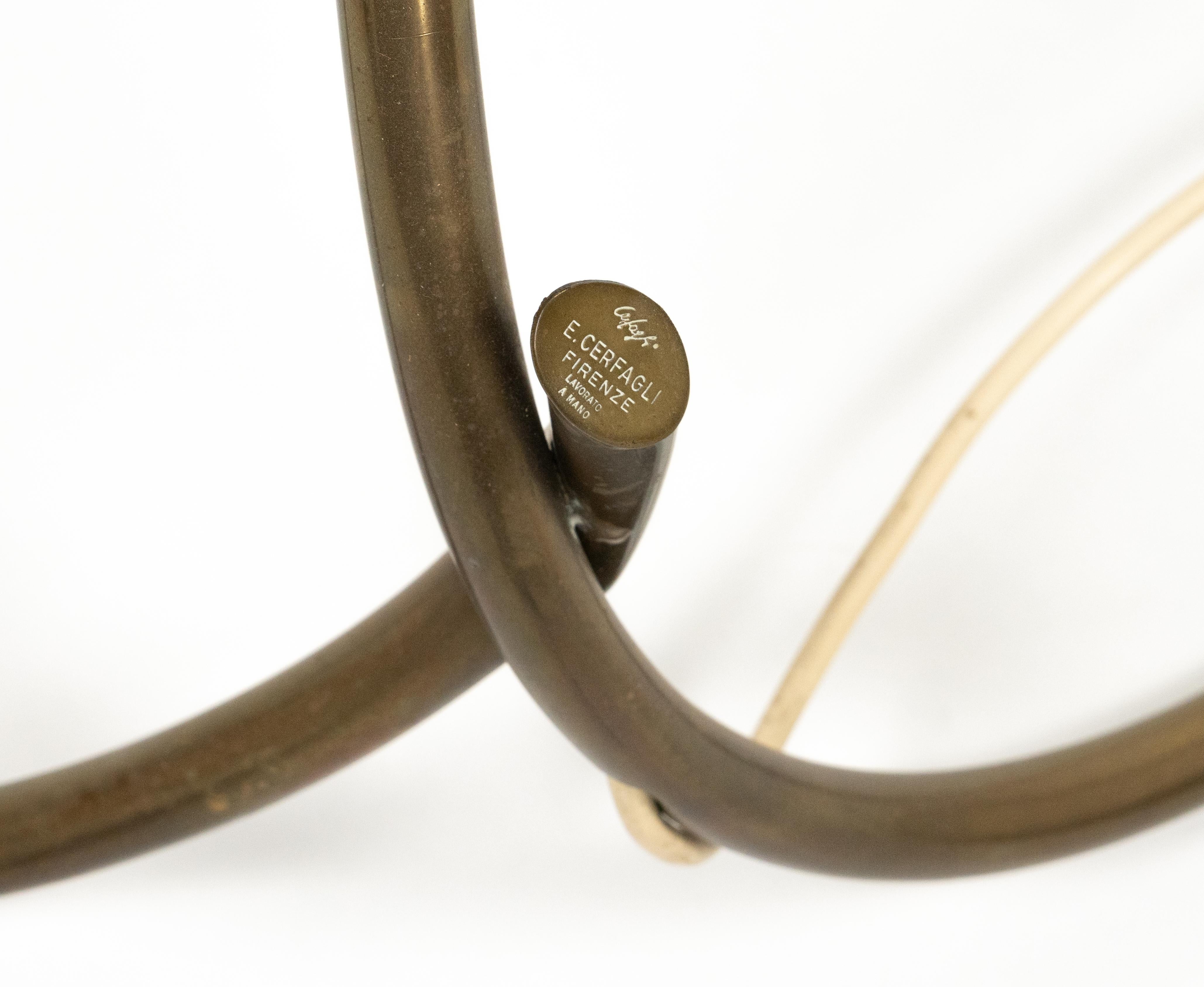 Midcentury Leaf Floor Lamp in Brass by E. Cerfagli, Italy Firenze 1970 For Sale 1