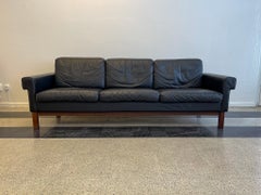 Midcentury Leather and Teak Sofa "Gotland" Ikea, Sweden, 1967
