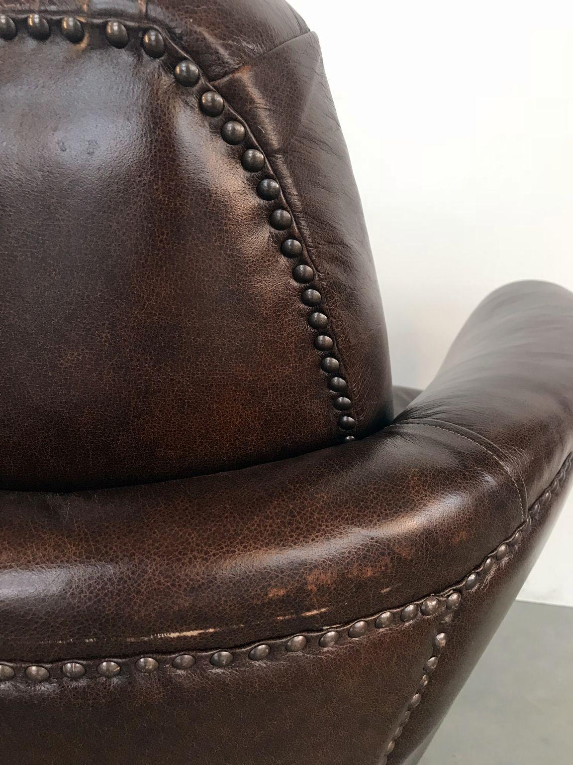 Midcentury Leather Armchair For Sale 1
