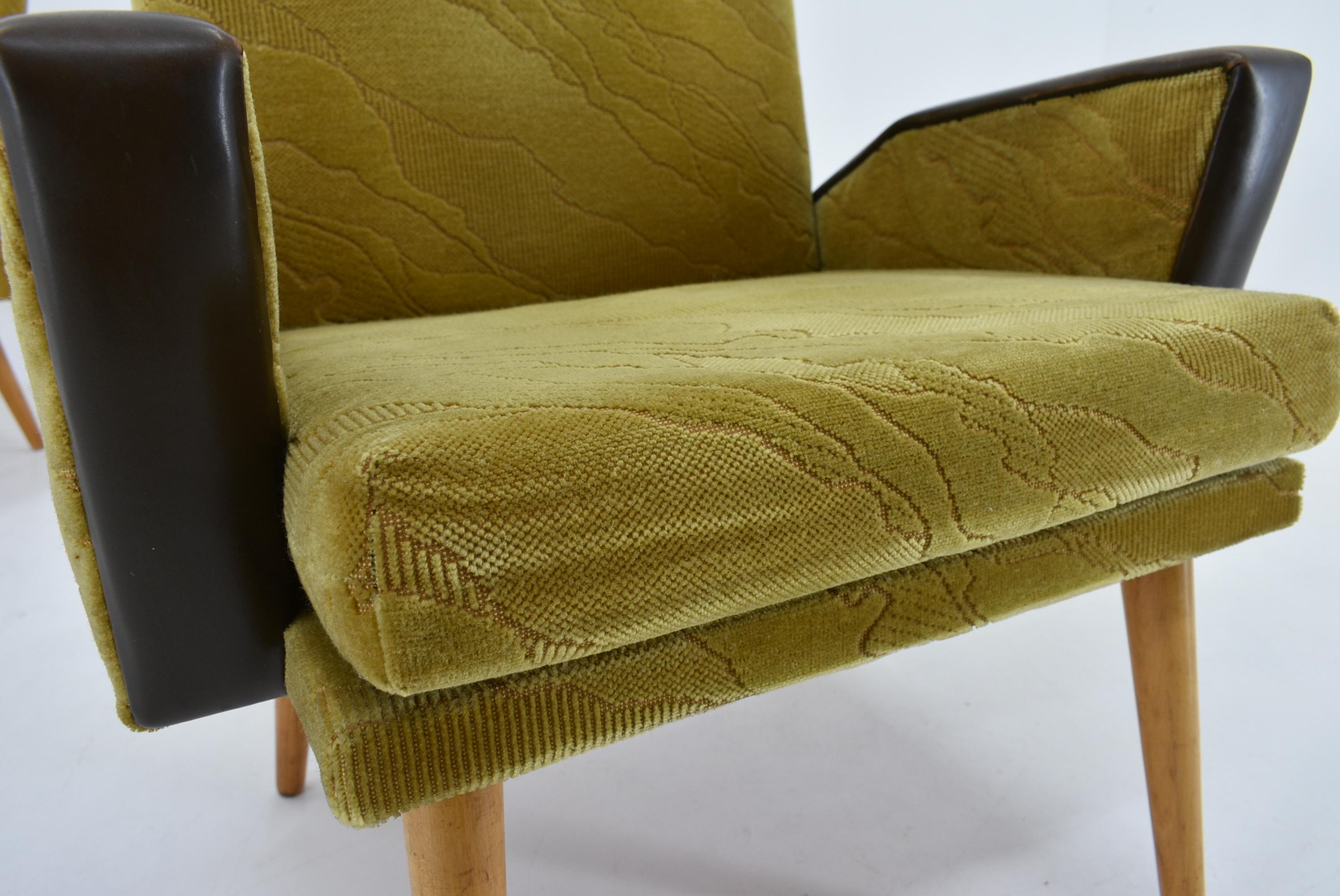 Midcentury Leather Armchairs Designed by Miroslav Navrátil, 1970s For Sale 8