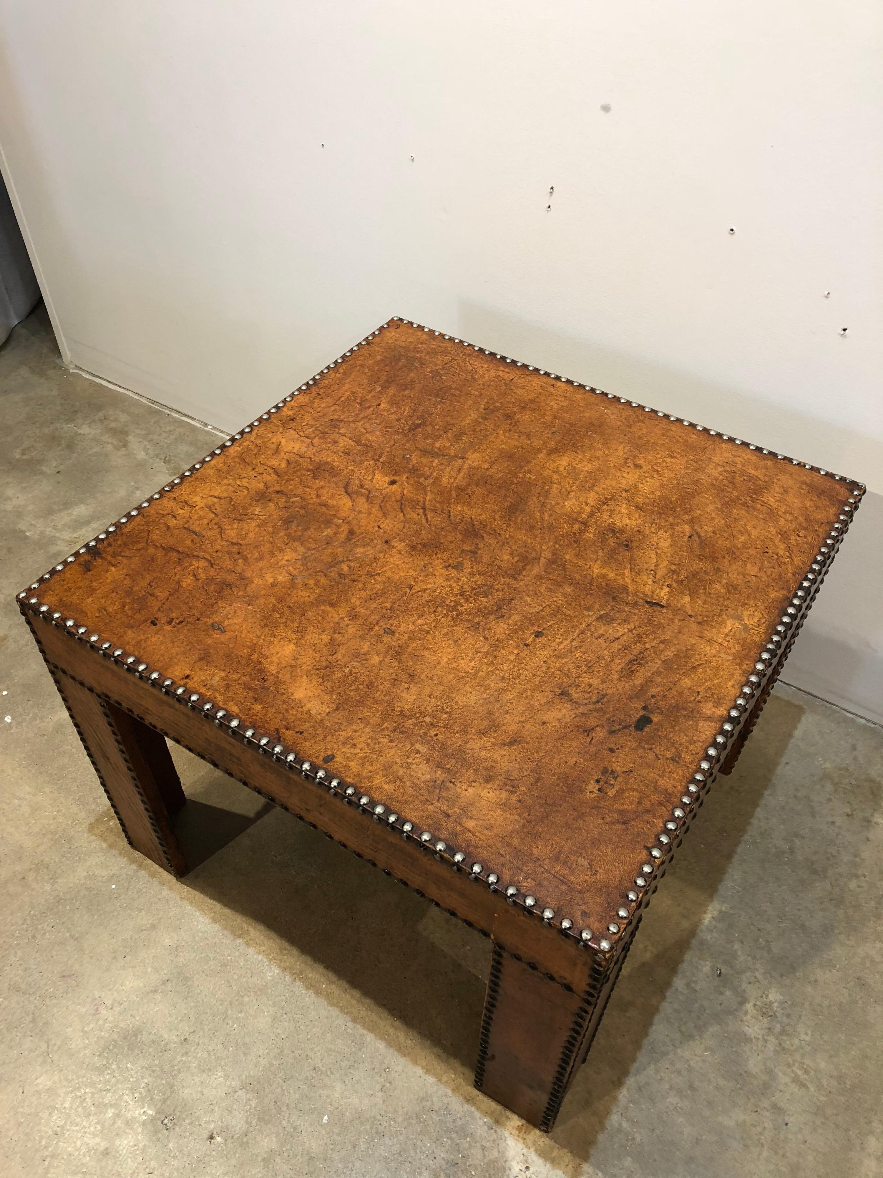 Mid-Century Modern Midcentury Leather Coffee Table For Sale