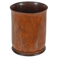 Midcentury Leather Italian Decorative Waste Paper Basket, Nova Tecno 1970s