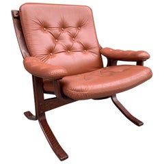 Midcentury Leather Lounge Chair