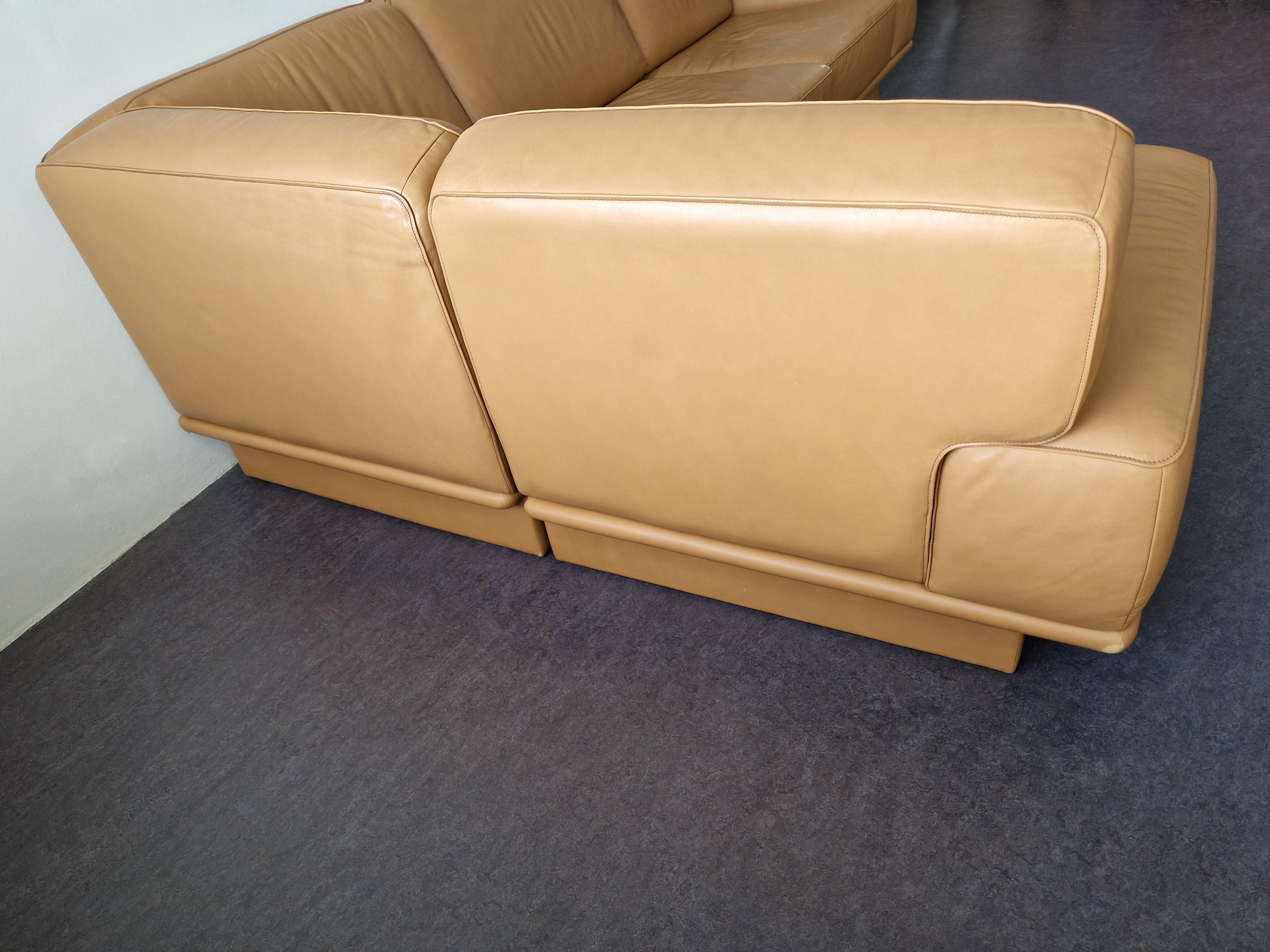Canapé d'angle sectionnel en cuir du milieu du siècle dernier par De Sede, Suisse en vente 5