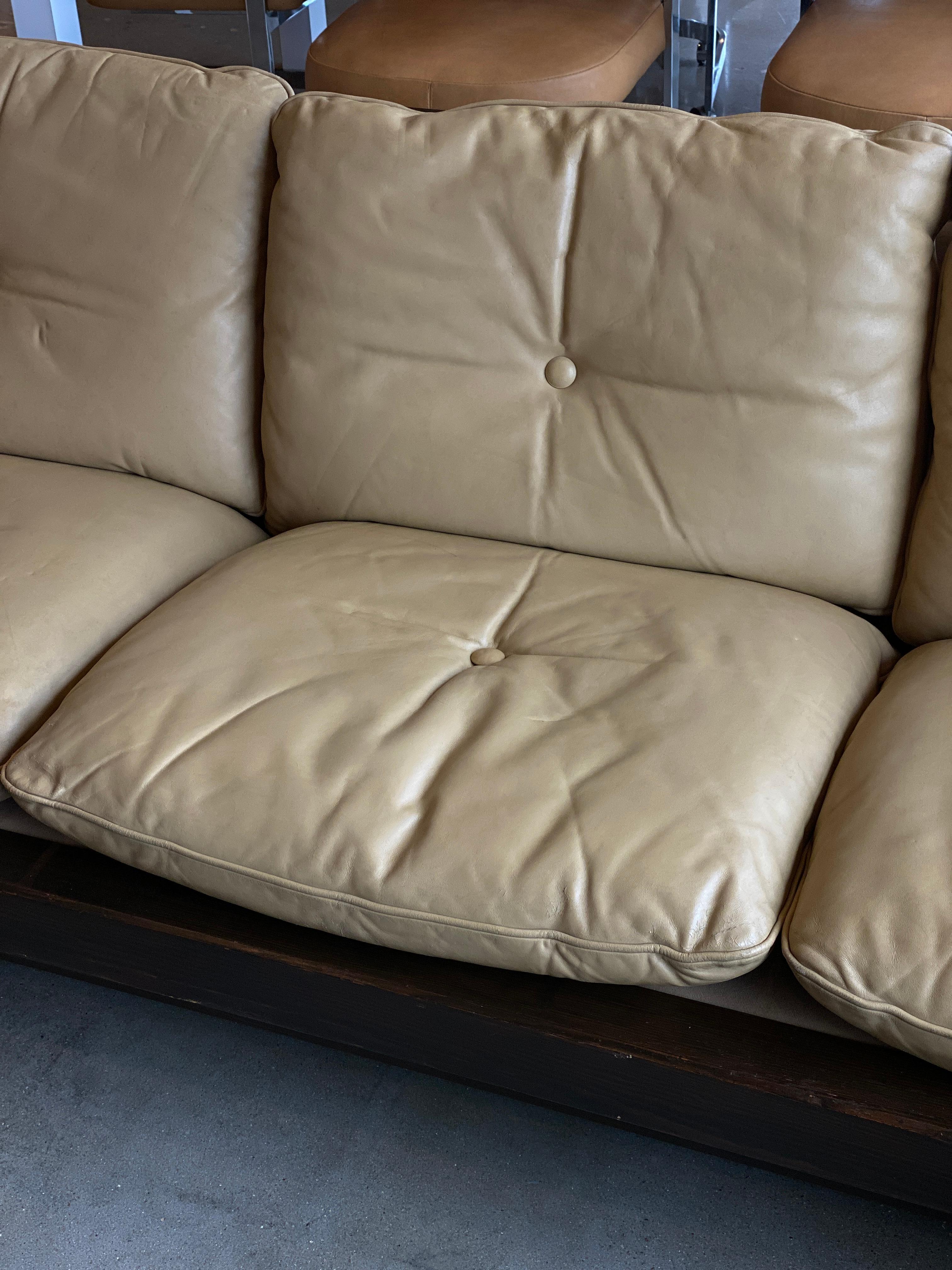 Midcentury Leather Sofa, 1960s 1