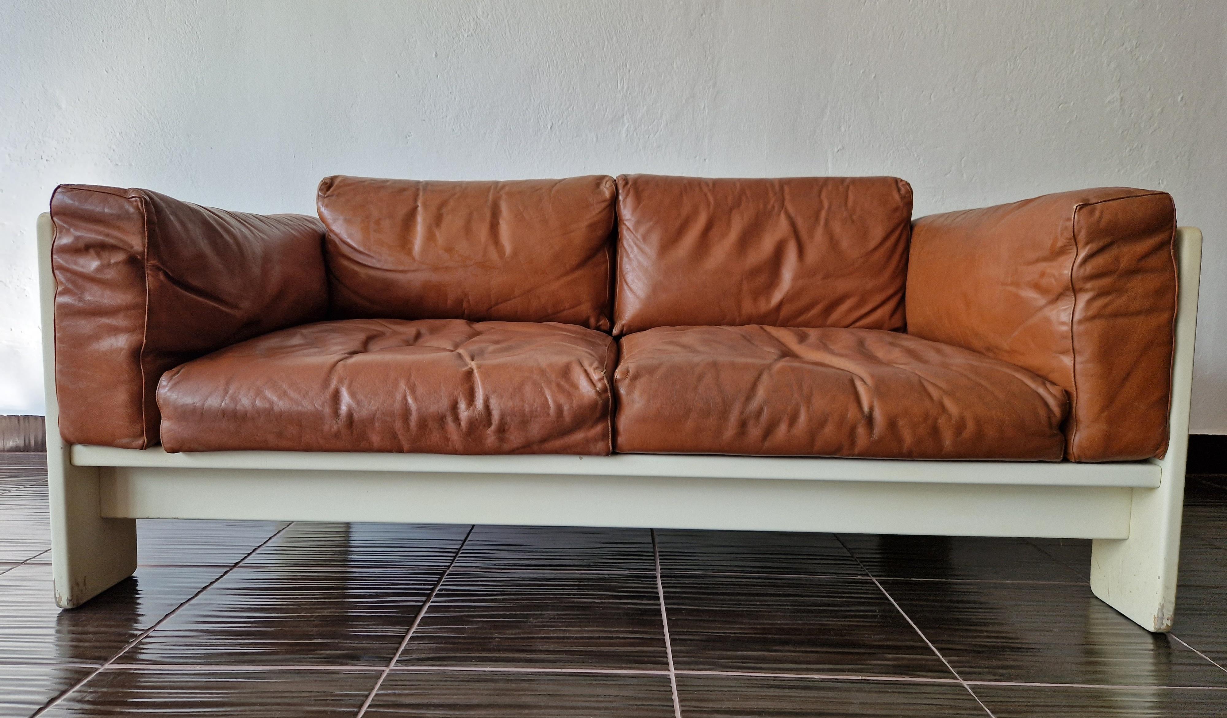 Divano in pelle del Medioevo Bastiano, Afra & Tobia Scarpa, Knoll, 1962 3