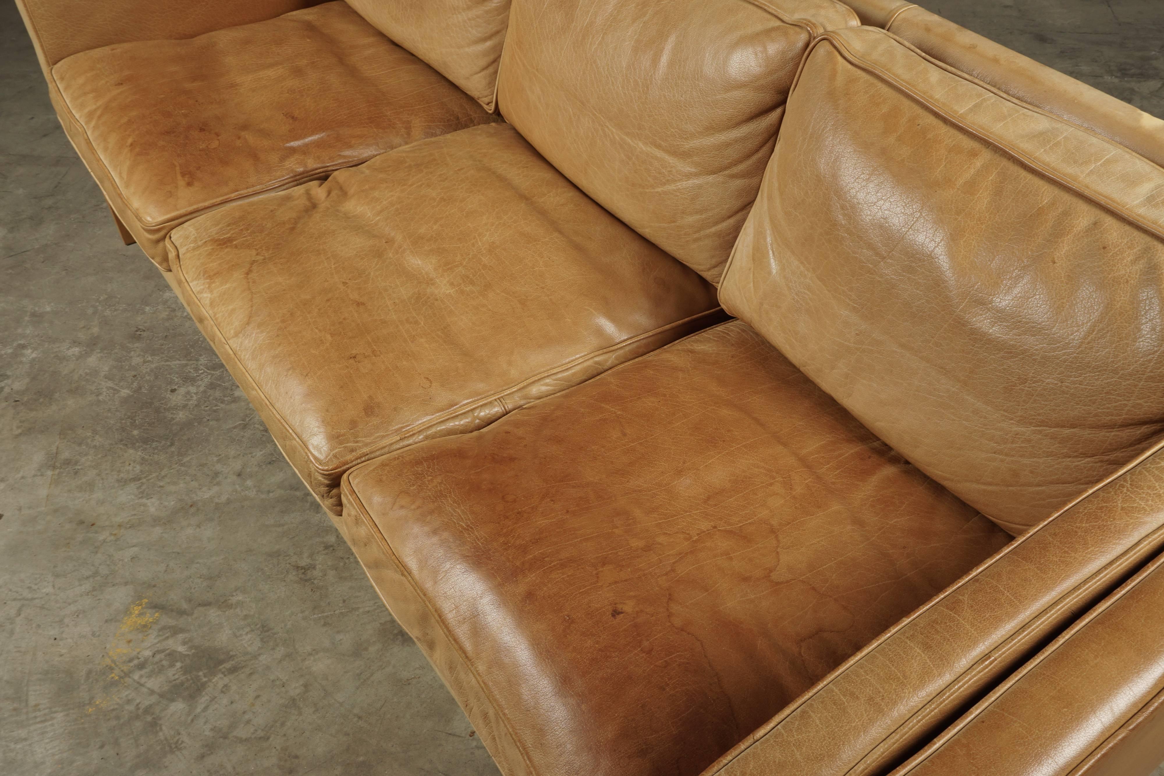 Late 20th Century Midcentury Leather Sofa from Denmark, circa 1970
