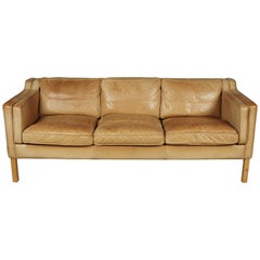 Midcentury Leather Sofa from Denmark, circa 1970