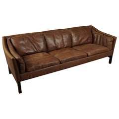 Midcentury Leather Sofa from Denmark, circa 1970