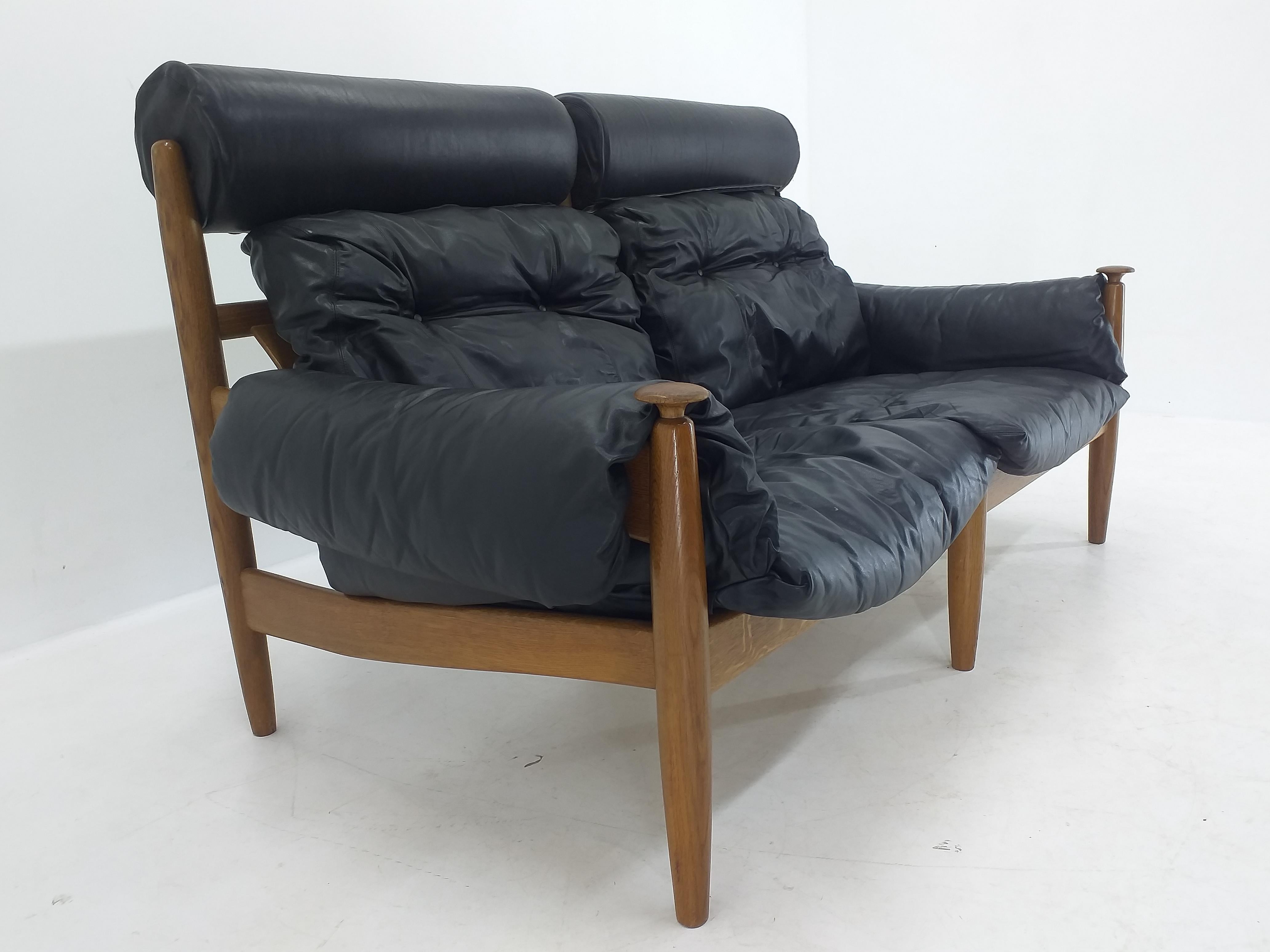 Midcentury Leather Sofa Profilia Werke, Sergio Rodrigues, 1960s 1