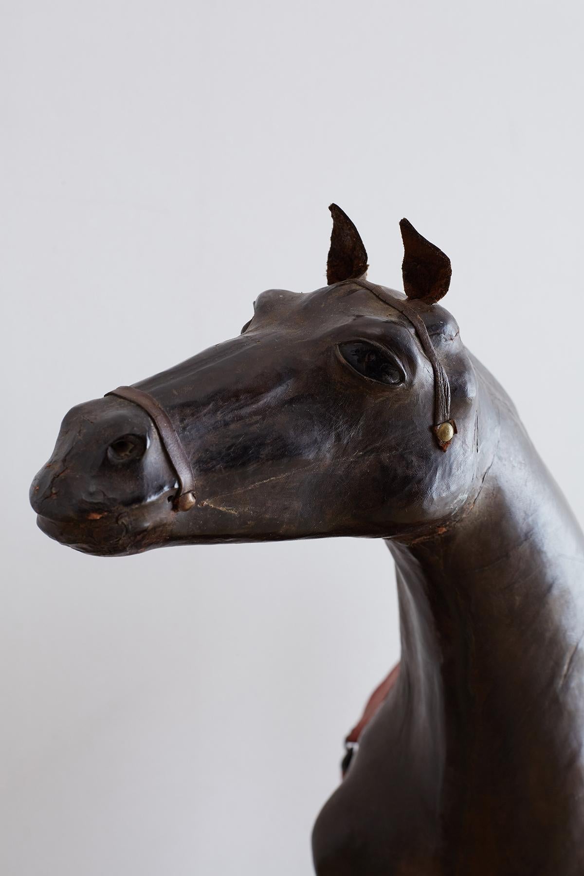 Midcentury Leather Thoroughbred Horse Sculpture 5