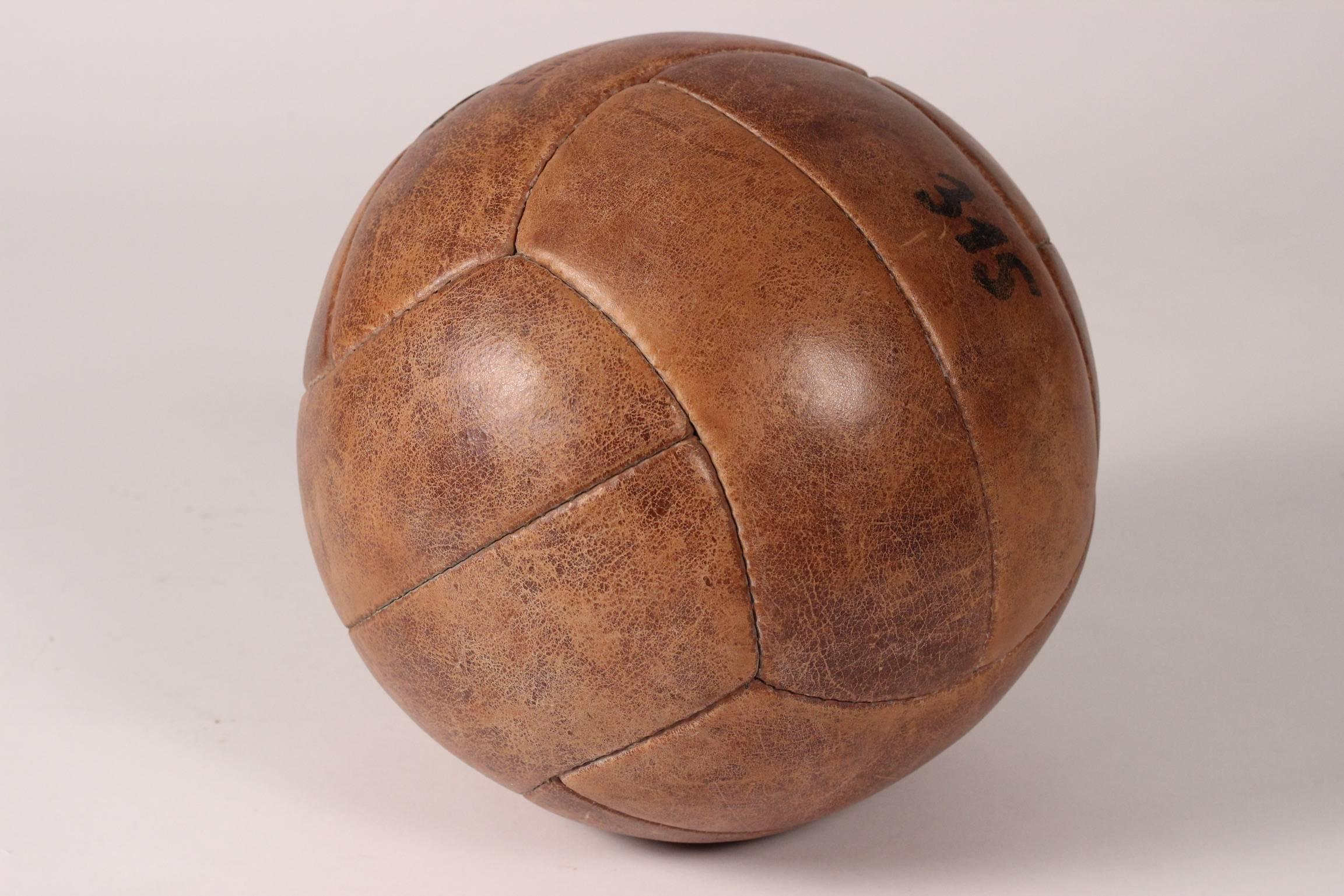 Midcentury Leather Vintage Medicine Ball by Lemnert Eichwald 1