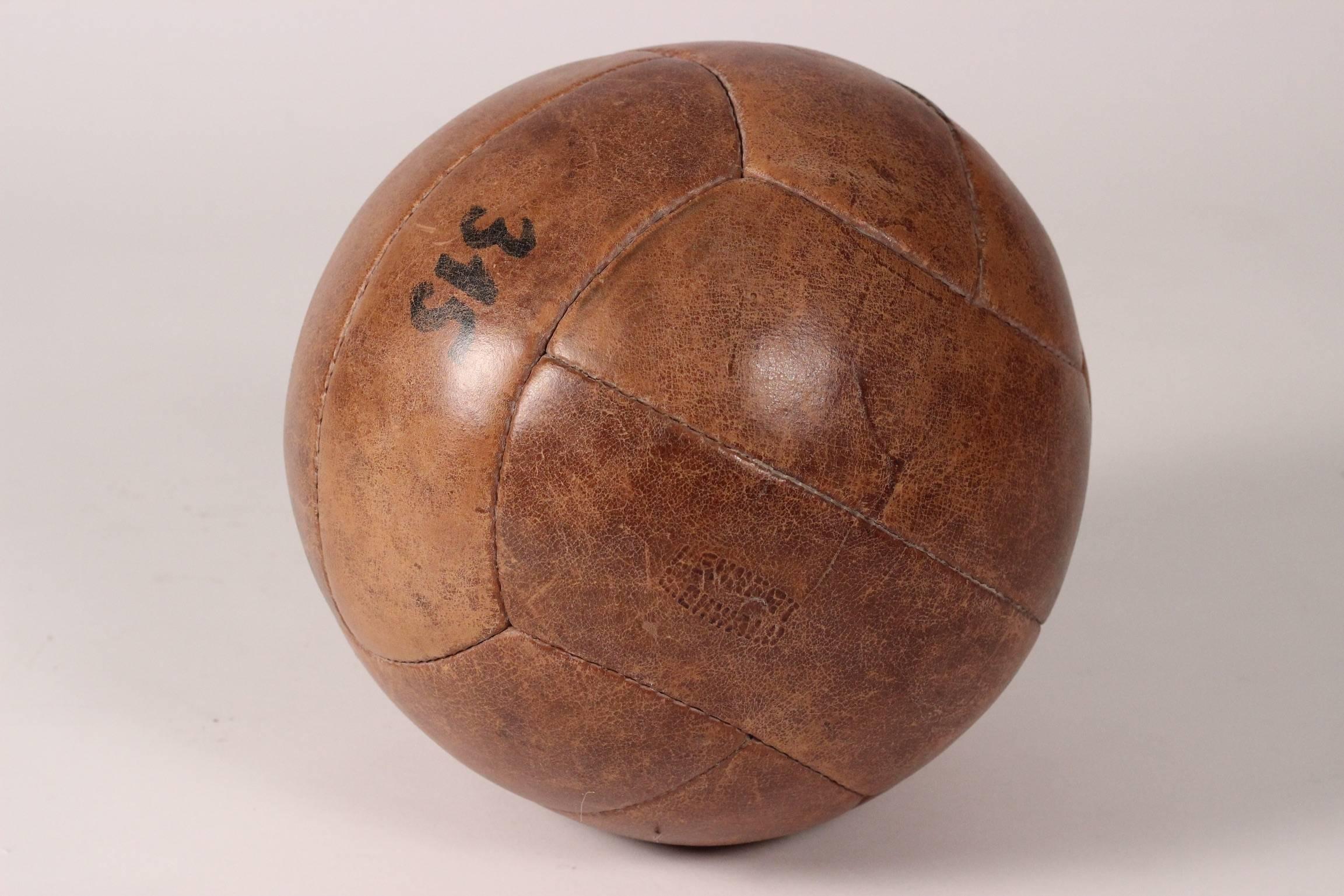 Midcentury Leather Vintage Medicine Ball by Lemnert Eichwald 2