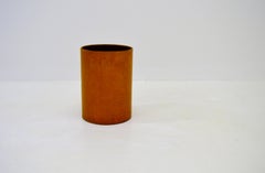Midcentury Leather Waste Paper Basket circa 1940s