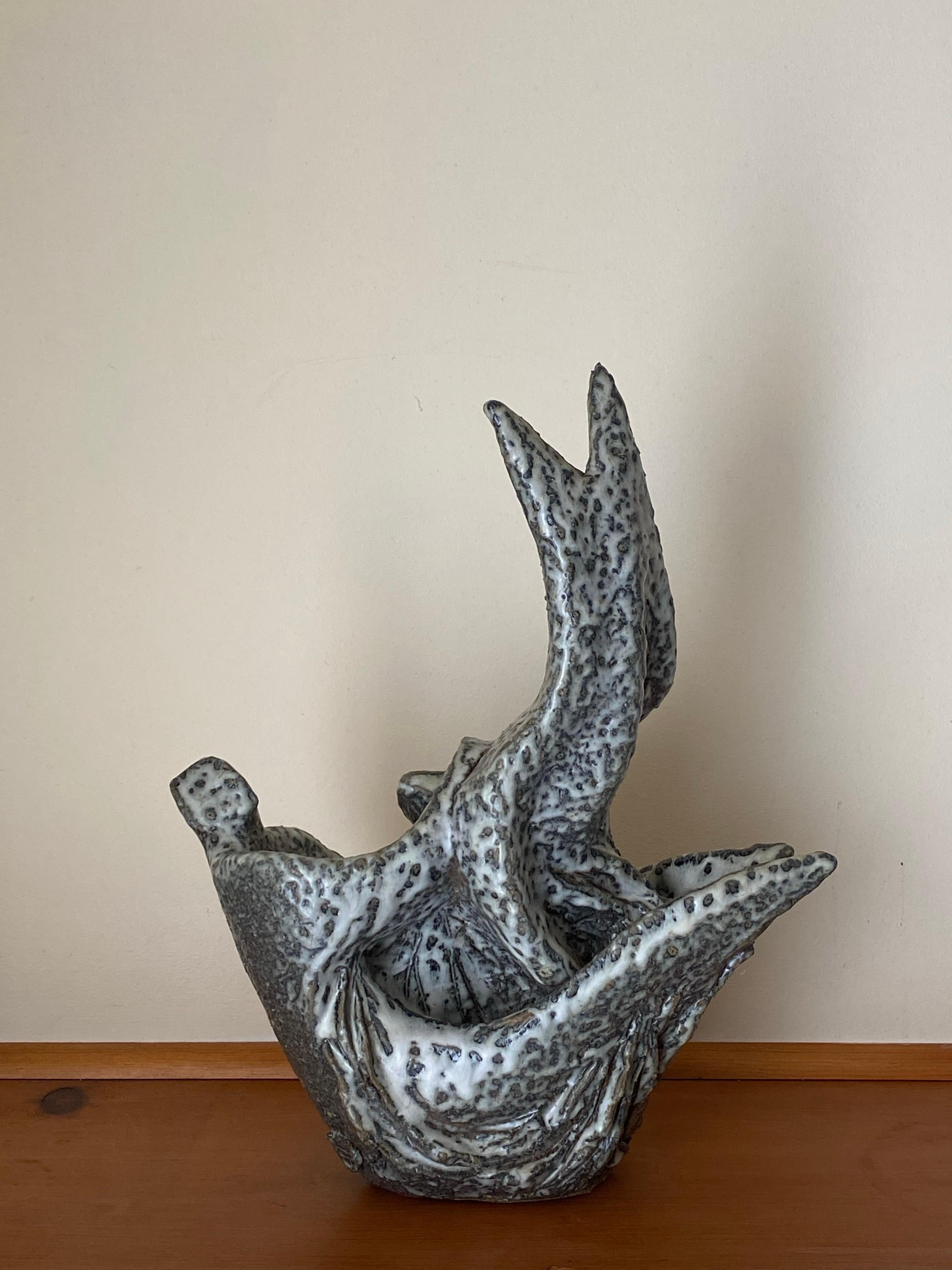 American Midcentury Lee Rosen for Design-Technics Brutalist Figural Stoneware Sculpture For Sale