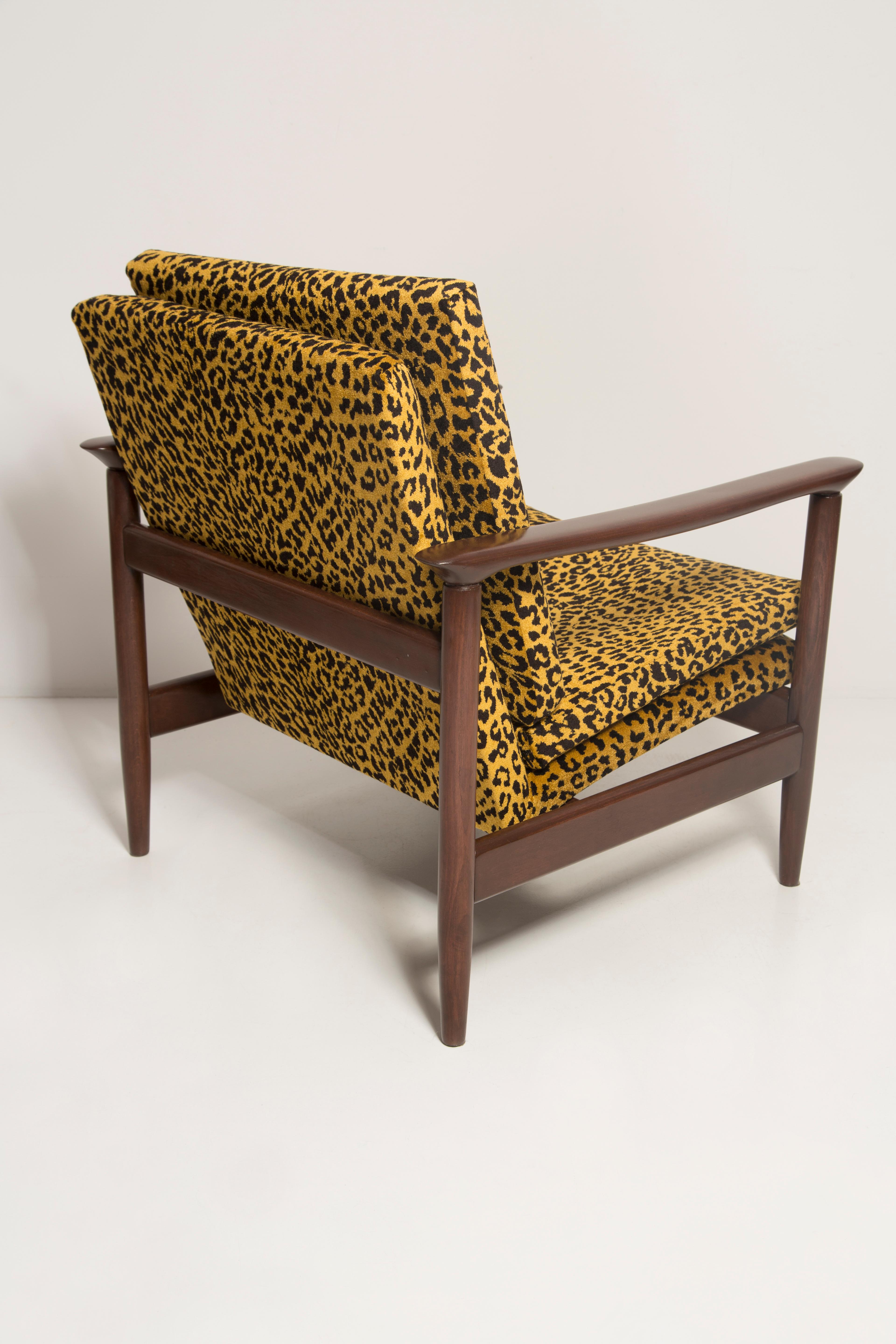Fabric Midcentury Leopard Armchair, GFM 142, Edmund Homa, Europe, 1960s For Sale