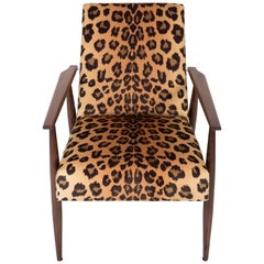 Midcentury-Sessel aus Samt mit Leopardenmuster, H. Lis, 1960er Jahre