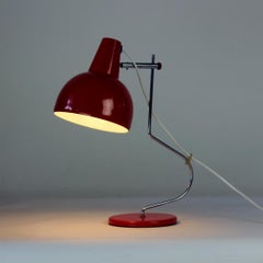 Lampe de bureau Lidokov L193 de Josef Hurka en métal rouge, Tchécoslovaquie