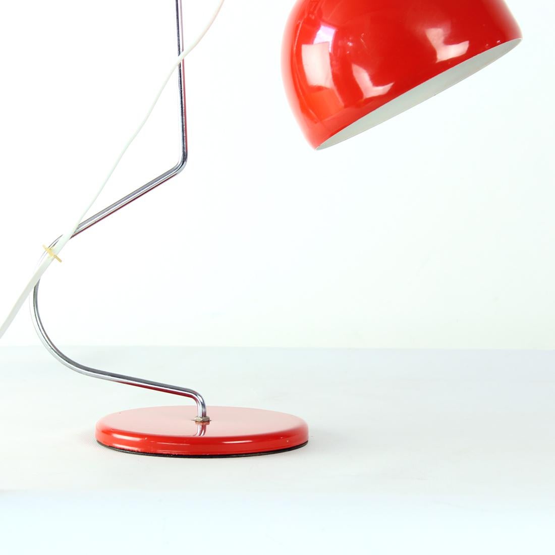 Mid-Century-Tischlampe Lidokov L193 von Josef Hurka aus rotem Metall, Tschechoslowakei im Angebot 2