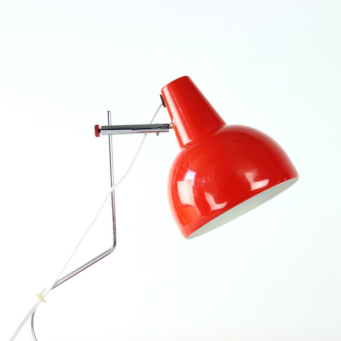 Mid-Century-Tischlampe Lidokov L193 von Josef Hurka aus rotem Metall, Tschechoslowakei im Angebot 3