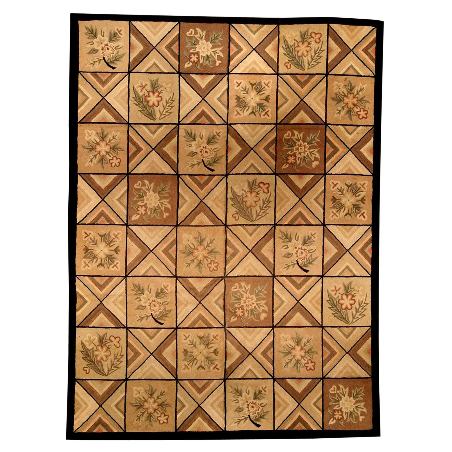Mid-20th century Hooked Rug For Sale