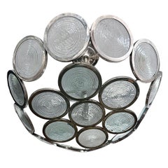 Midcentury Light Fixture with Glass Insets.