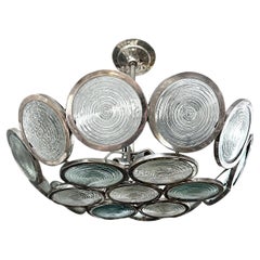 Midcentury Light Fixture with Glass Insets.