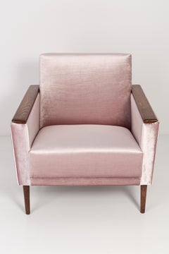 Fauteuil club en velours rose clair du milieu du siècle dernier, années 1960, Europe, Allemagne