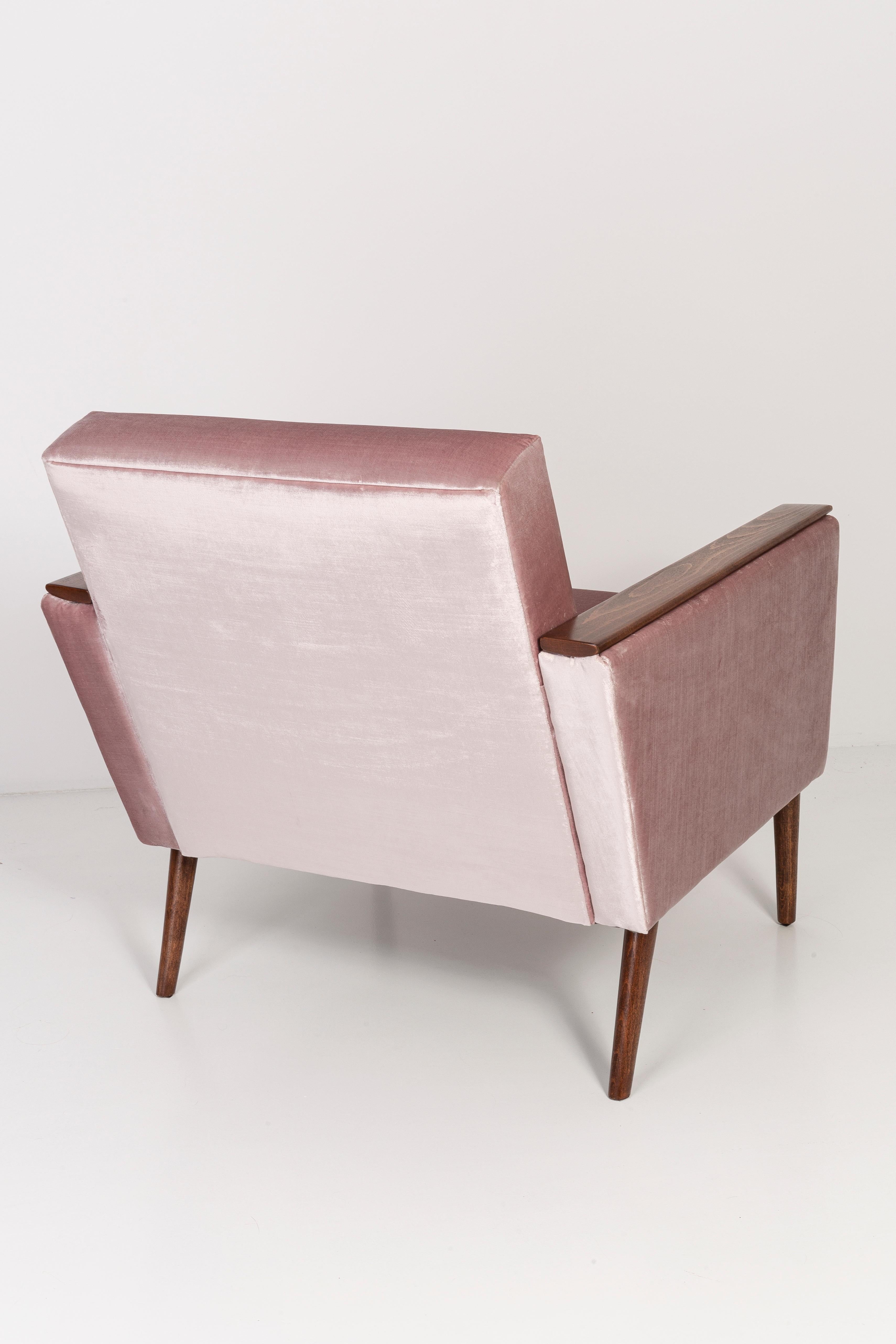 20th Century Midcentury Light Pink Velvet Club Armchair, 1960s, Europe, Germany For Sale