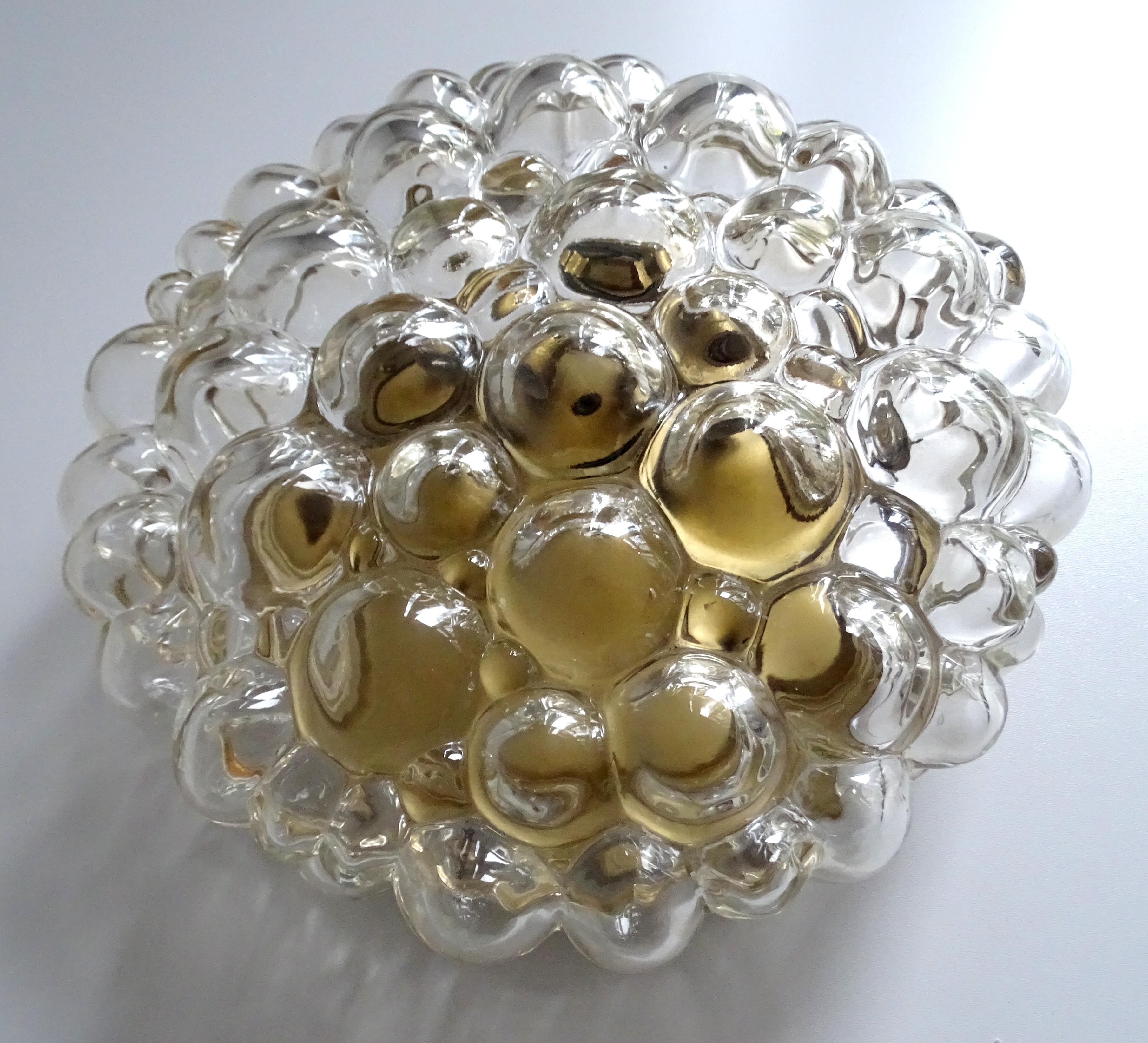 Midcentury Limburg Bubble Glass Sconce Flush Mount Light, 1960s 6