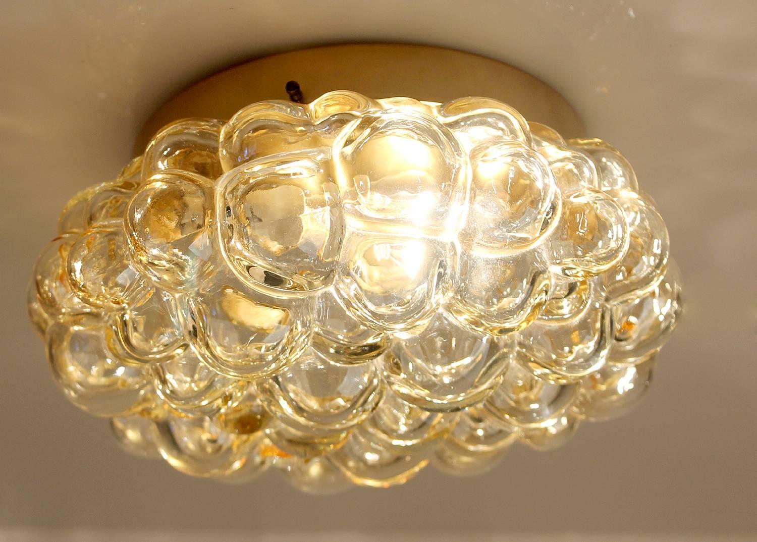 Midcentury Limburg Bubble Glass Sconce Flush Mount Light, 1960s 8