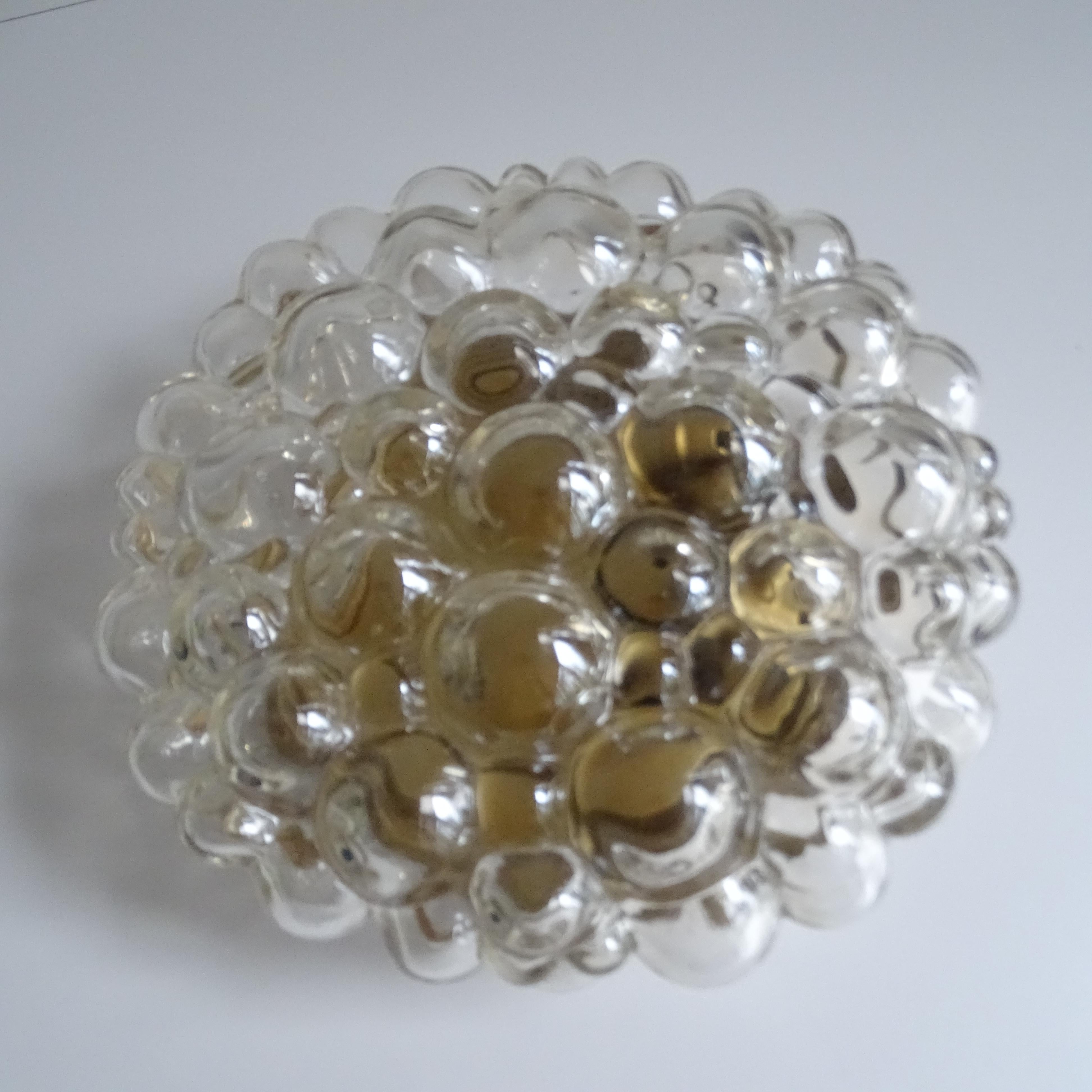German Midcentury Limburg Bubble Glass Sconce Flush Mount Light, 1960s