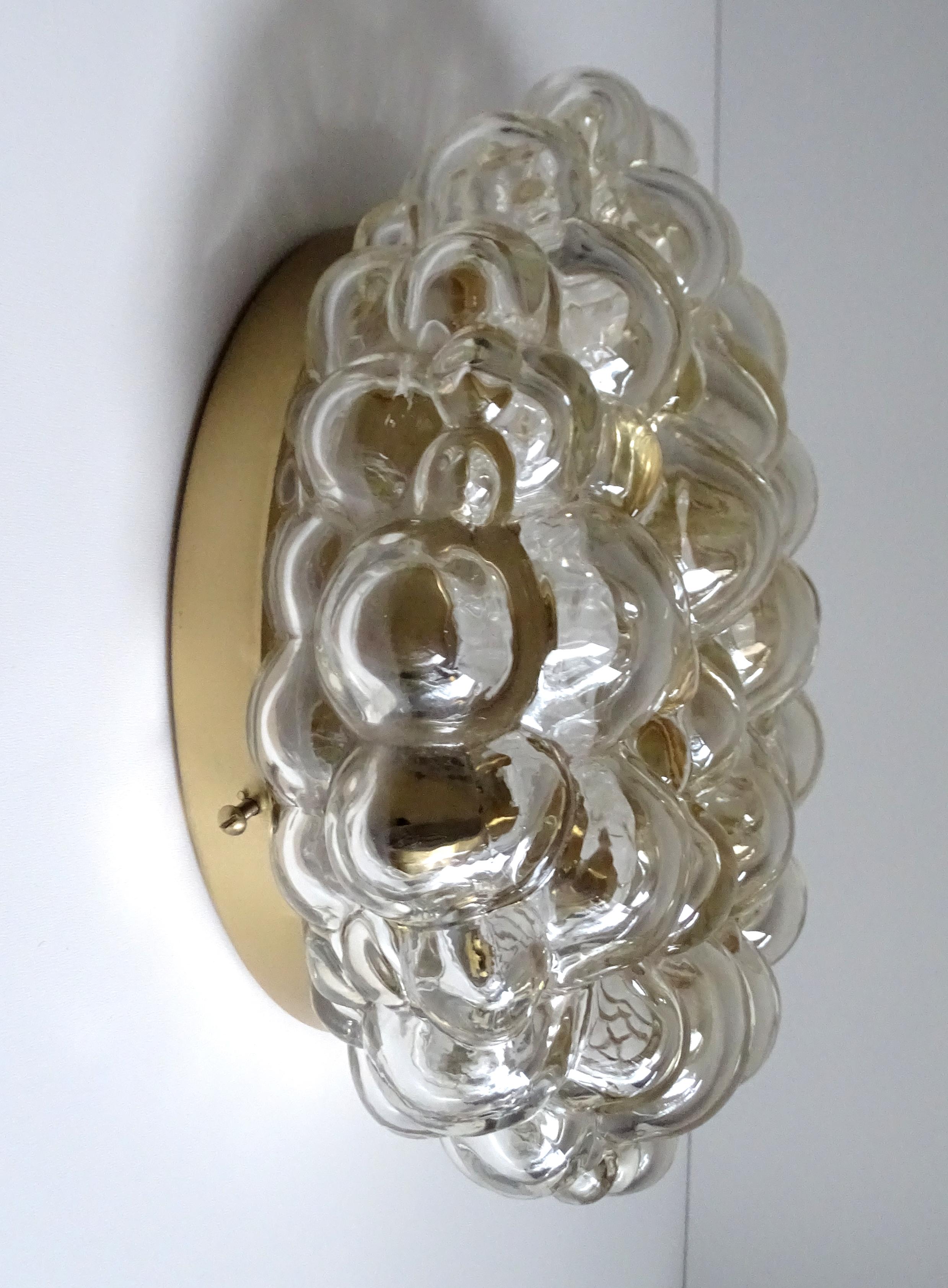 Midcentury Limburg Bubble Glass Sconce Flush Mount Light, 1960s 1