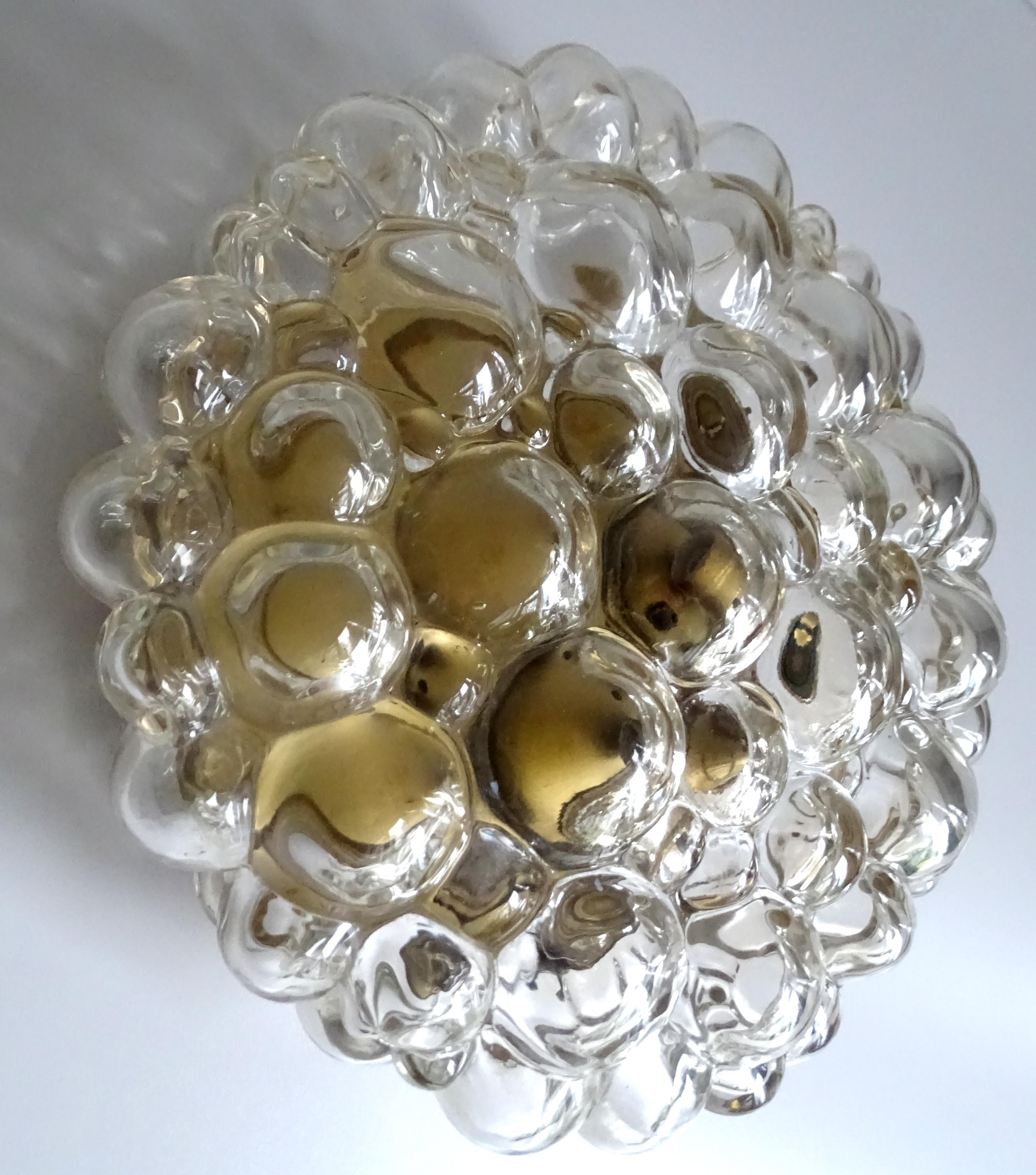 Midcentury Limburg Bubble Glass Sconce Flush Mount Light, 1960s 2