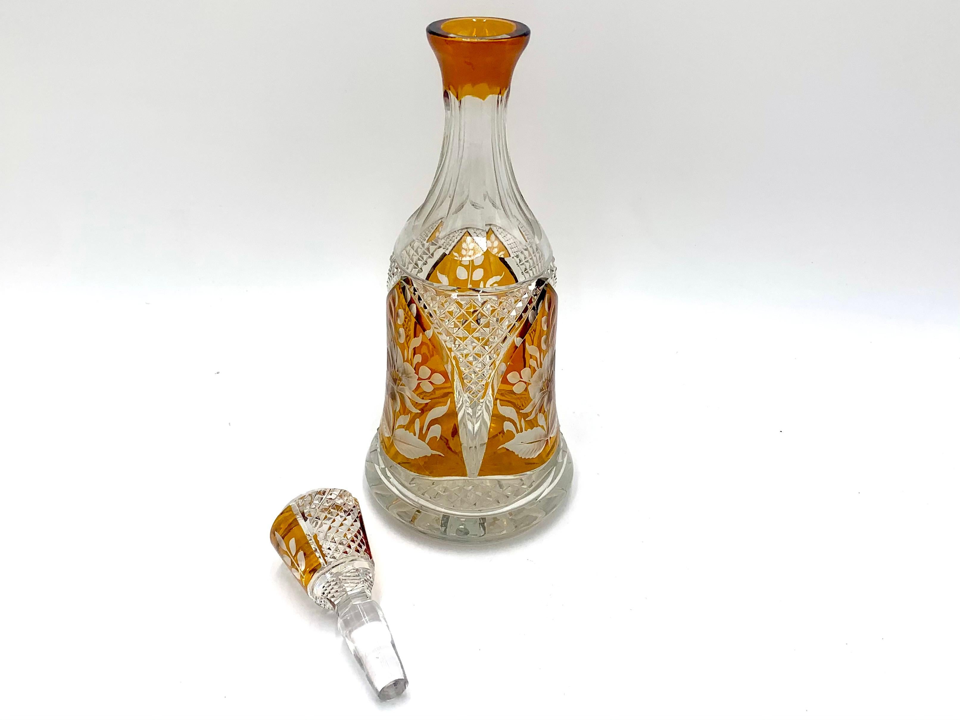 Glass Midcentury Liqueur Set, Poland, 1950s