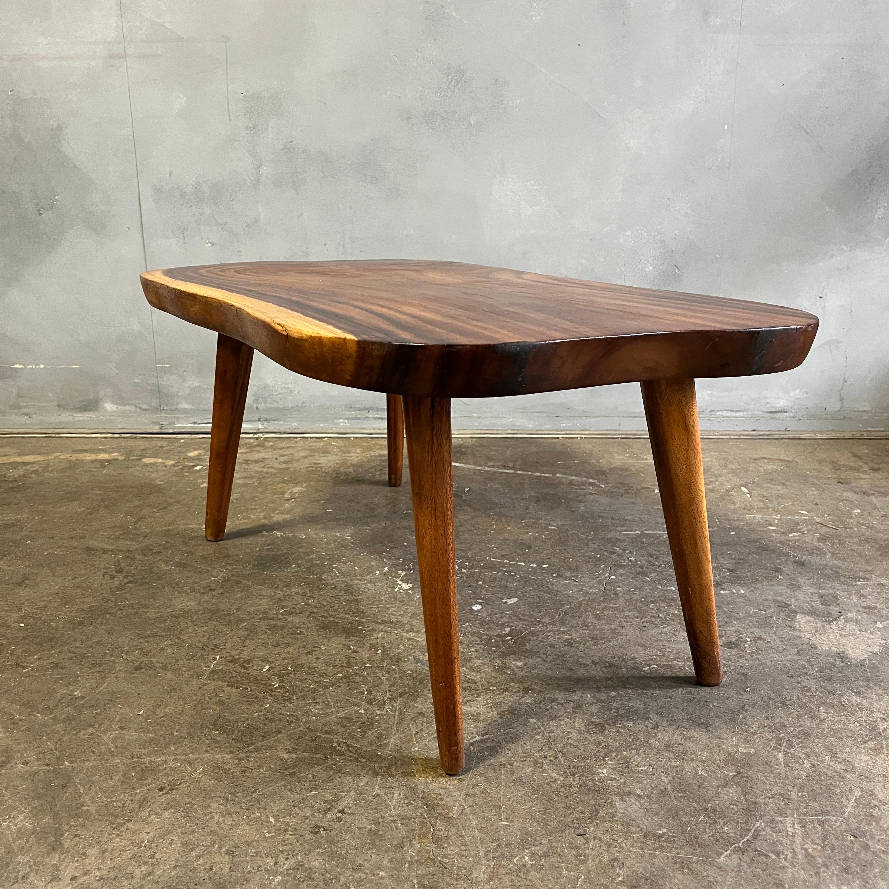 Midcentury Live Edge Coffee Table For Sale 3