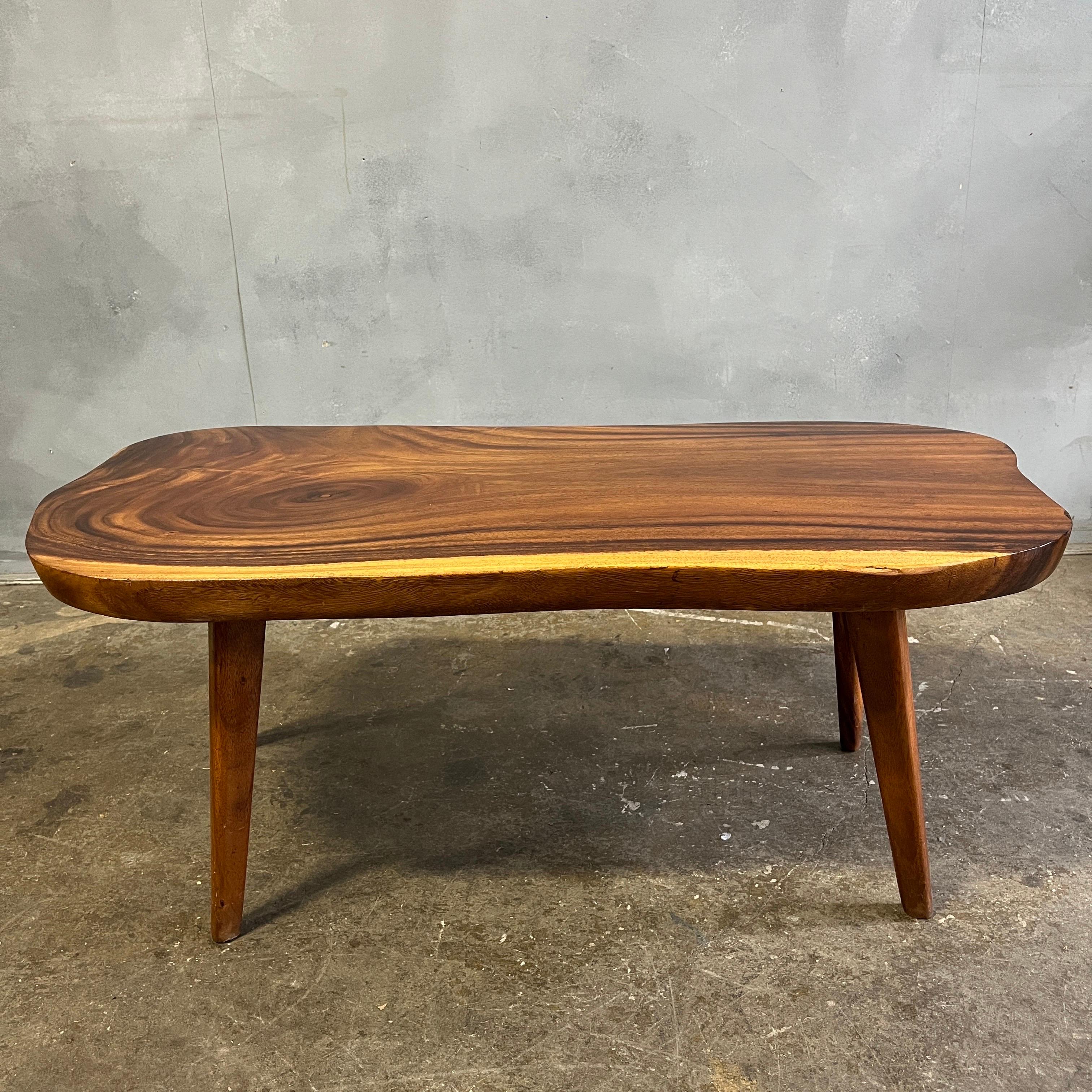 Midcentury Live Edge Coffee Table For Sale 7