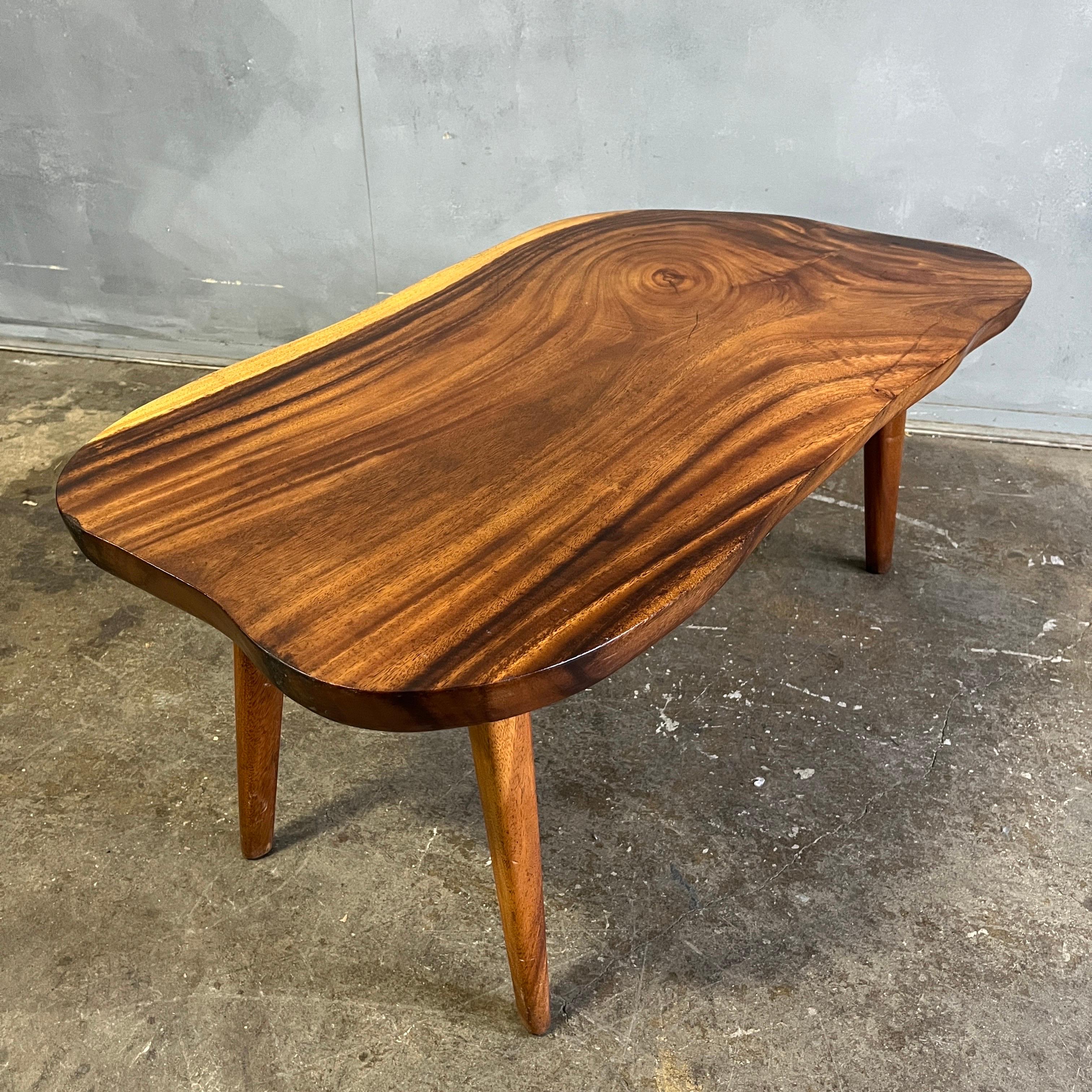 20th Century Midcentury Live Edge Coffee Table For Sale