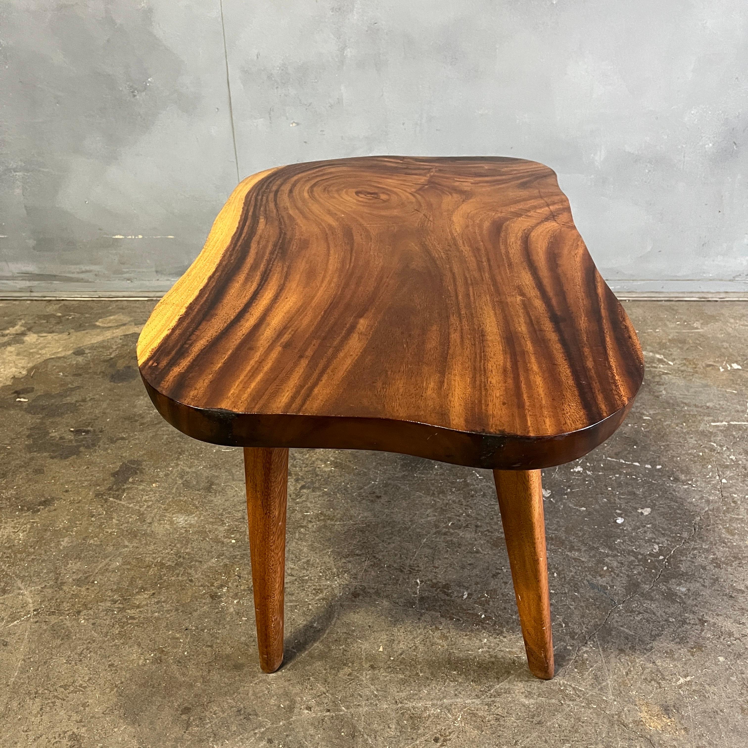 Wood Midcentury Live Edge Coffee Table For Sale