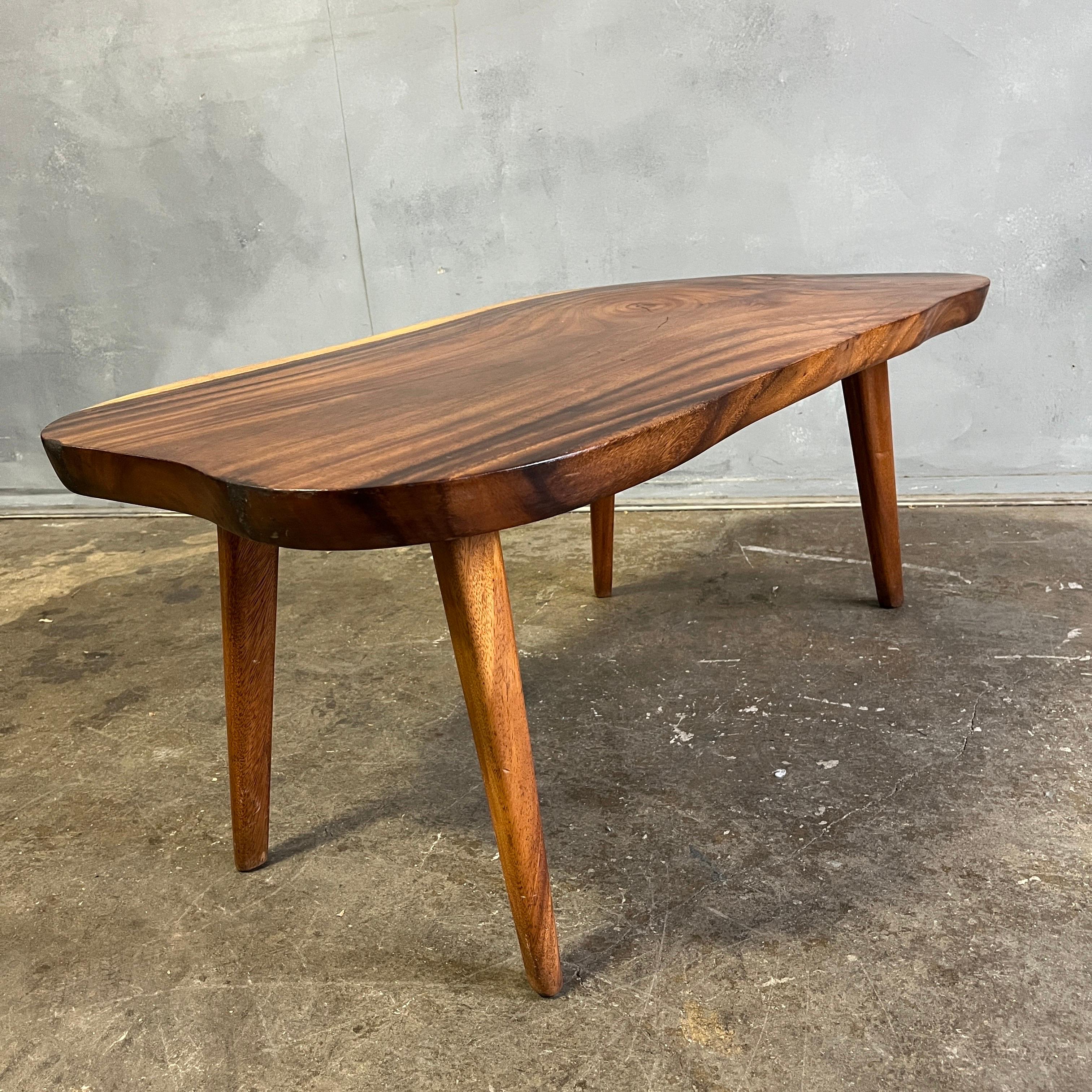 Midcentury Live Edge Coffee Table For Sale 1
