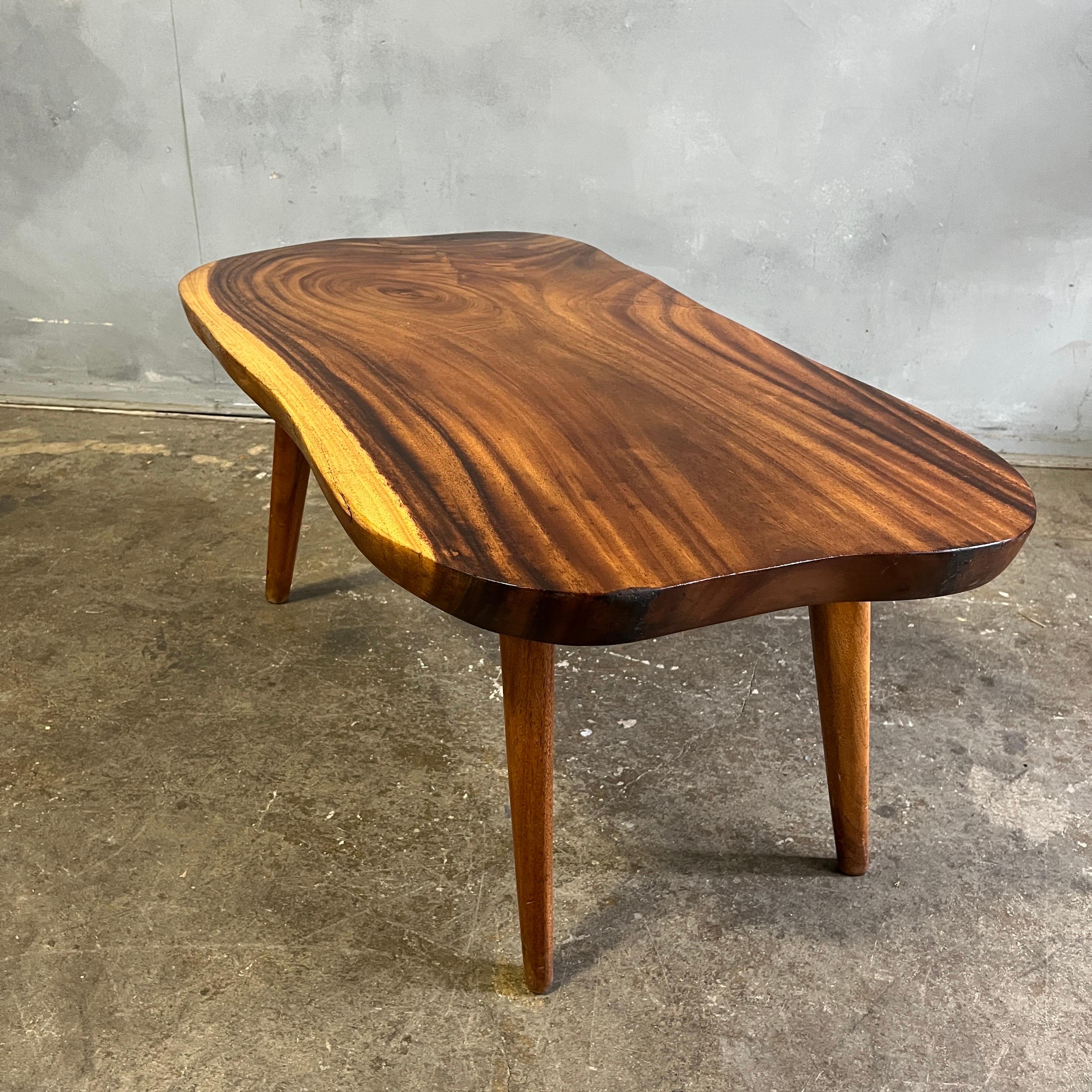 Midcentury Live Edge Coffee Table For Sale 2