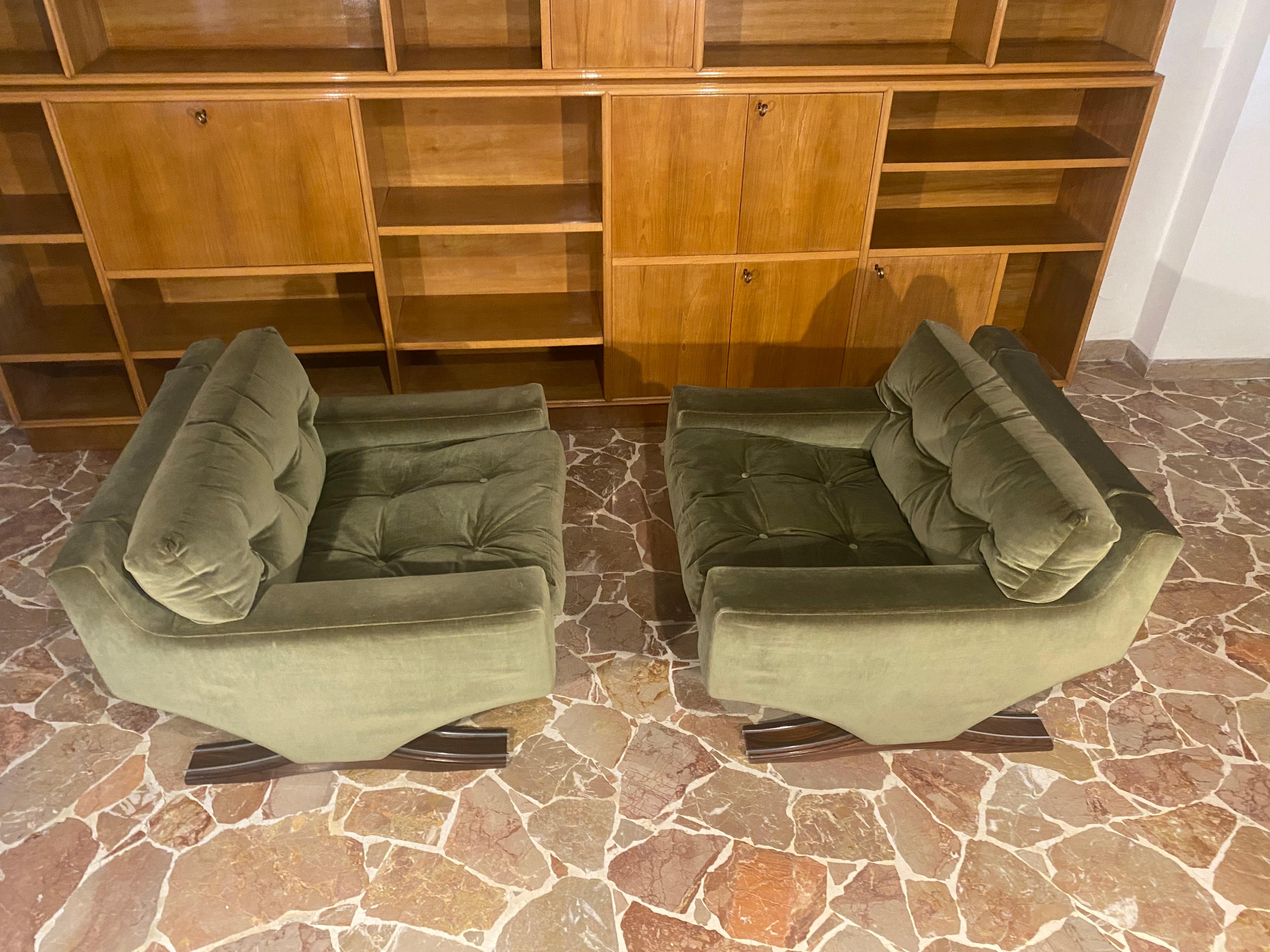 Midcentury Living Room Set Olive Green Color by Franz Sartori for Flexform 9