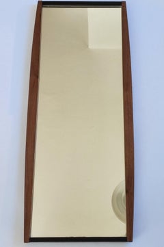 Midcentury Long Teak Wall Mirror, Denmark, 1960s