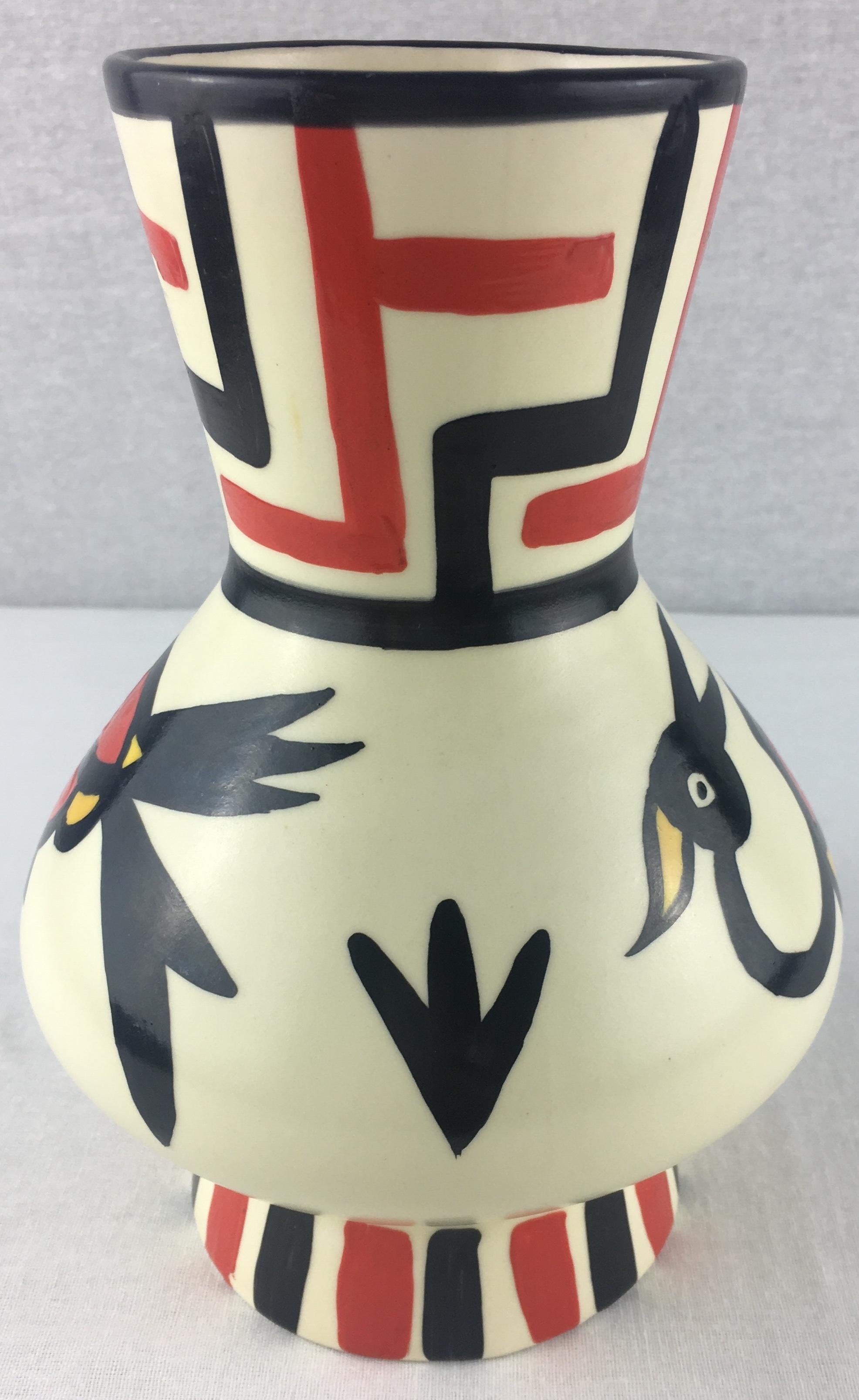 Midcentury Longwy Modernist Vase Model Lima, circa 1960s In Good Condition In Miami, FL