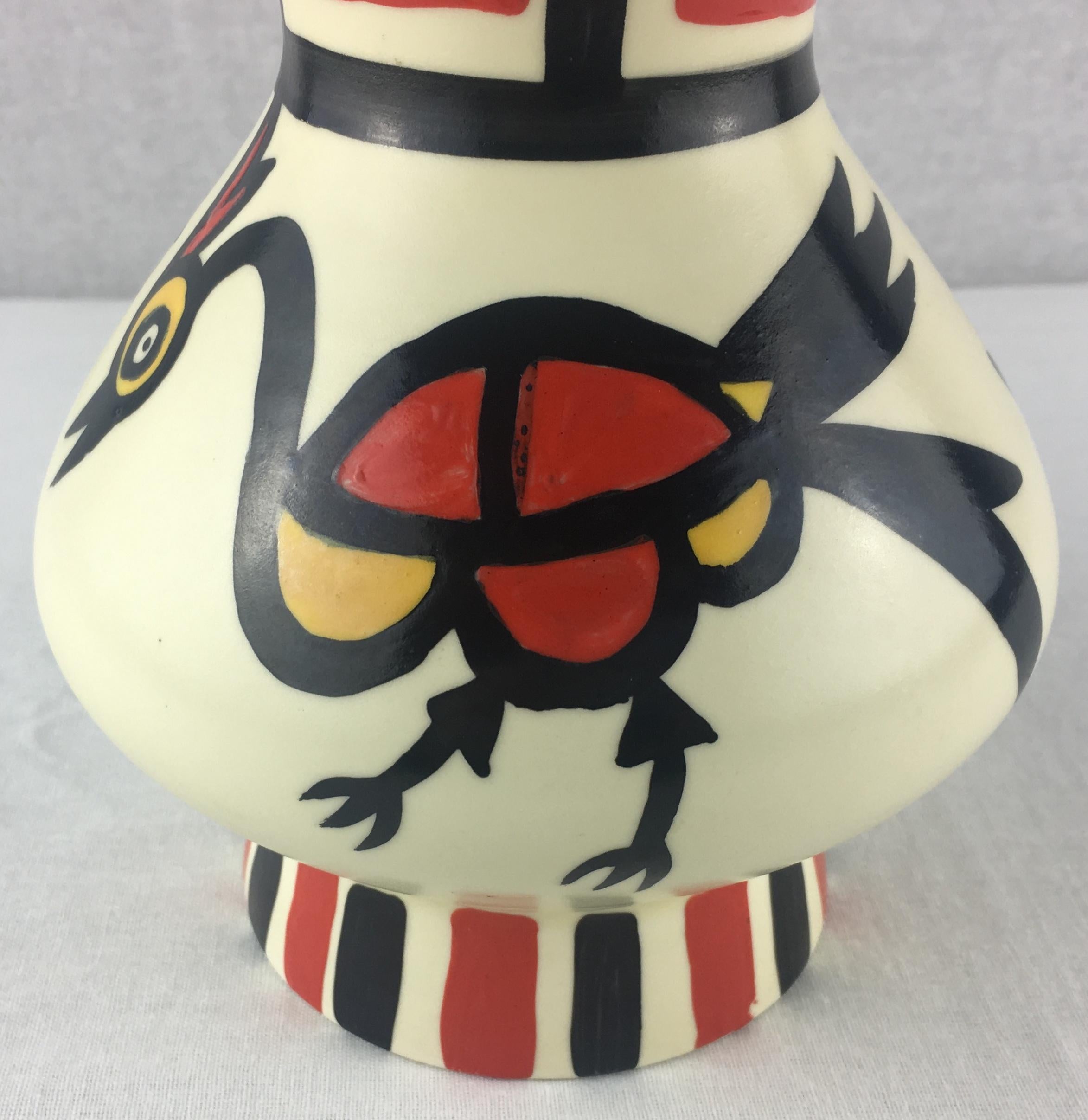 Mid-20th Century Midcentury Longwy Modernist Vase Model Lima, circa 1960s