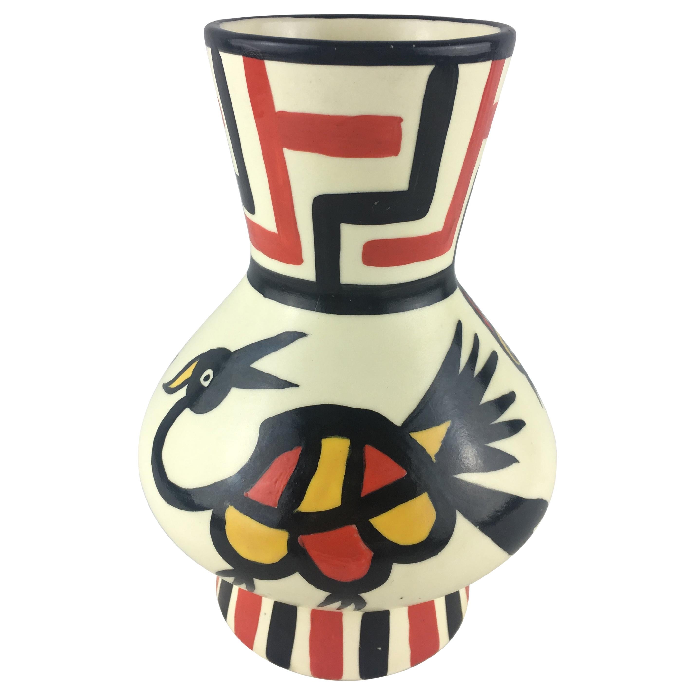 Midcentury Longwy Modernist Vase Model Lima, circa 1960s