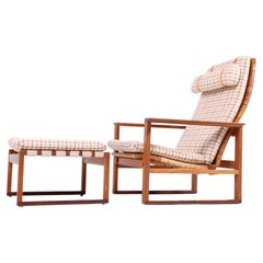 Vintage Midcentury Lounge Chair and Ottoman by Børge Mogensen, Danish, 1960s